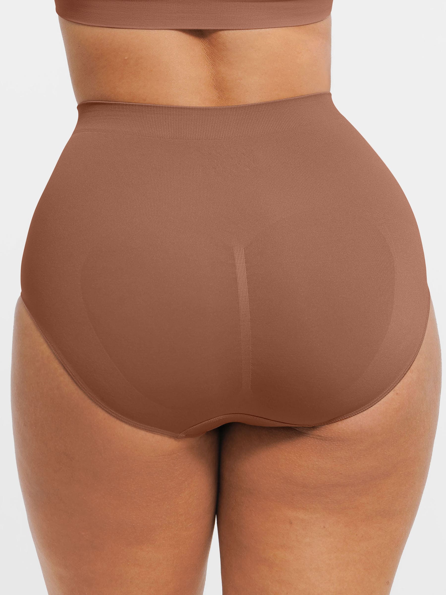 Shapevive Seamless High-Waist Tummy Control Antibacterial Peach Hip Brief