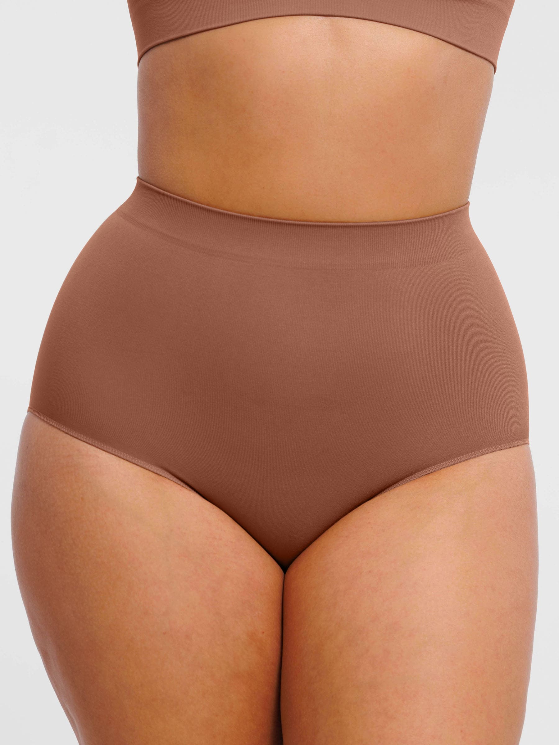 Shapevive Seamless High-Waist Tummy Control Antibacterial Peach Hip Brief
