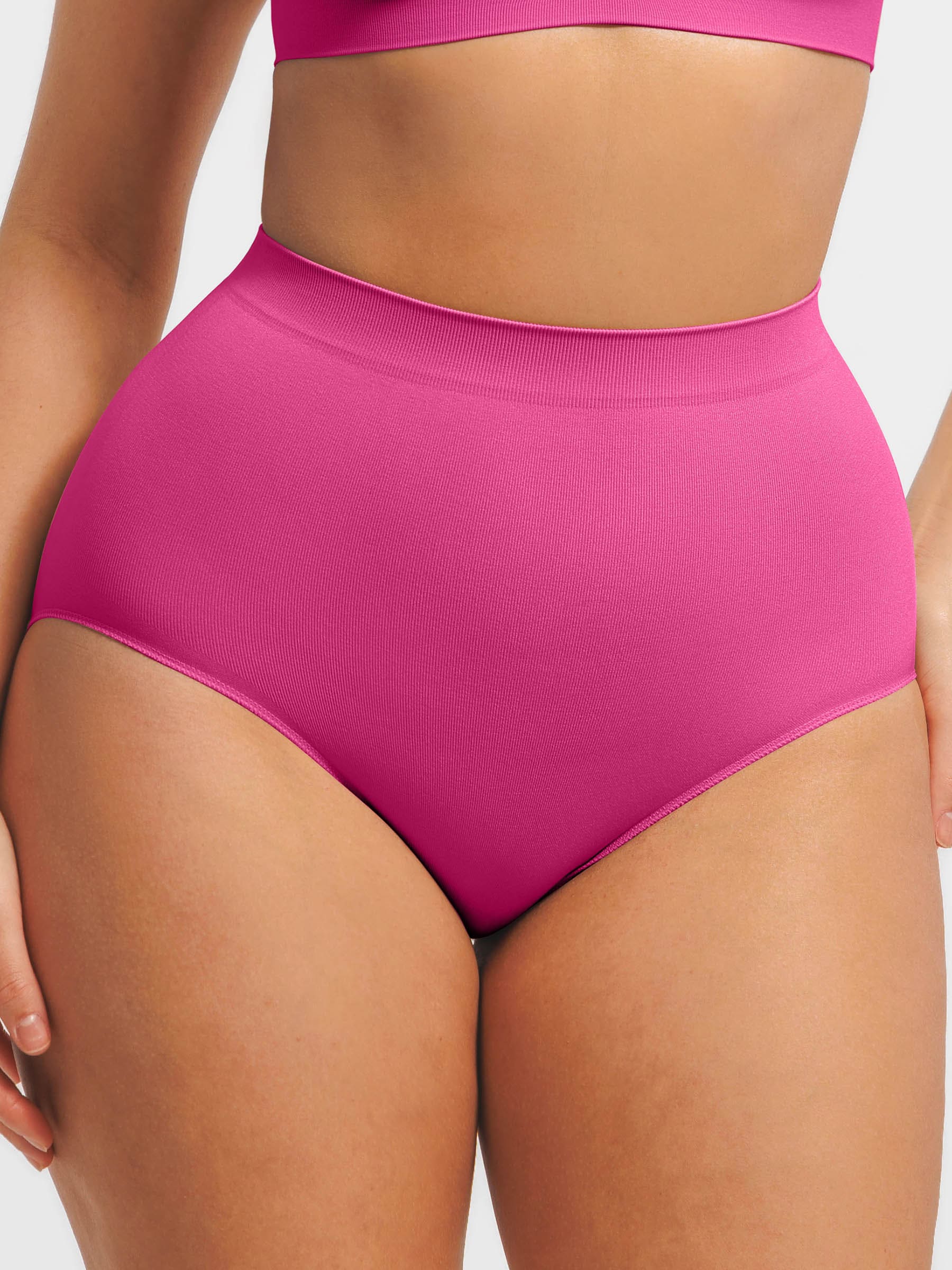 Shapevive Seamless High-Waist Tummy Control Antibacterial Peach Hip Brief