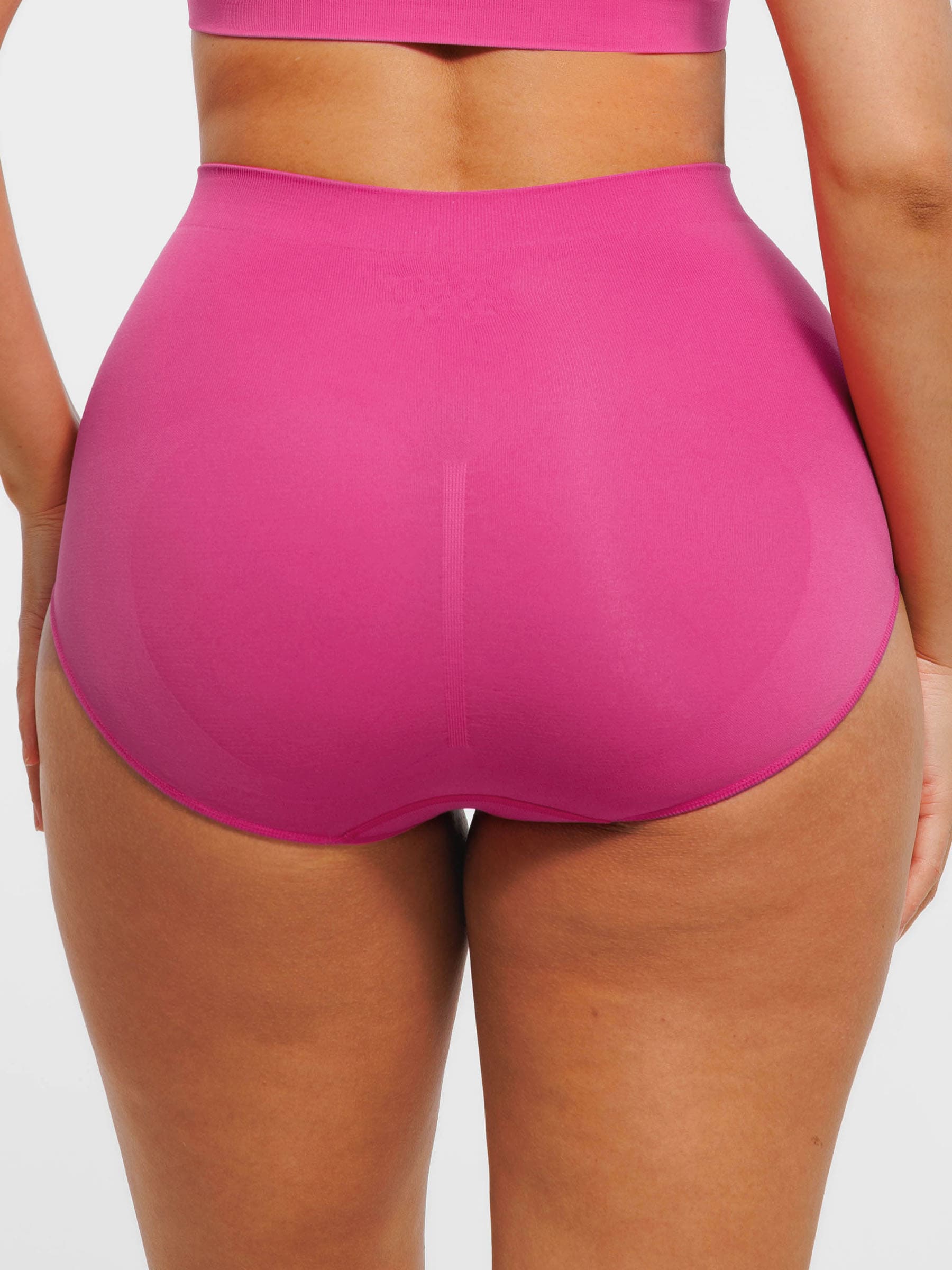 Shapevive Seamless High-Waist Tummy Control Antibacterial Peach Hip Brief