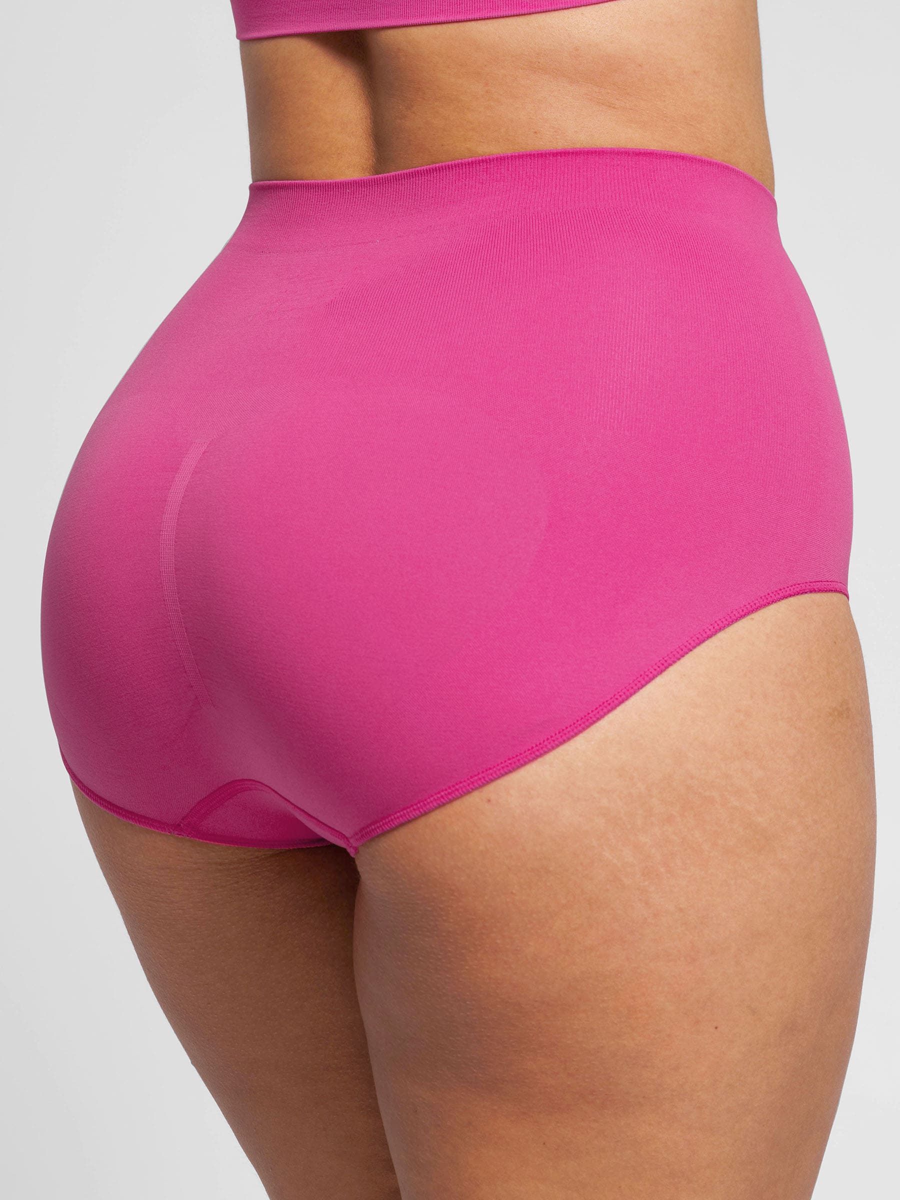 Shapevive Seamless High-Waist Tummy Control Antibacterial Peach Hip Brief