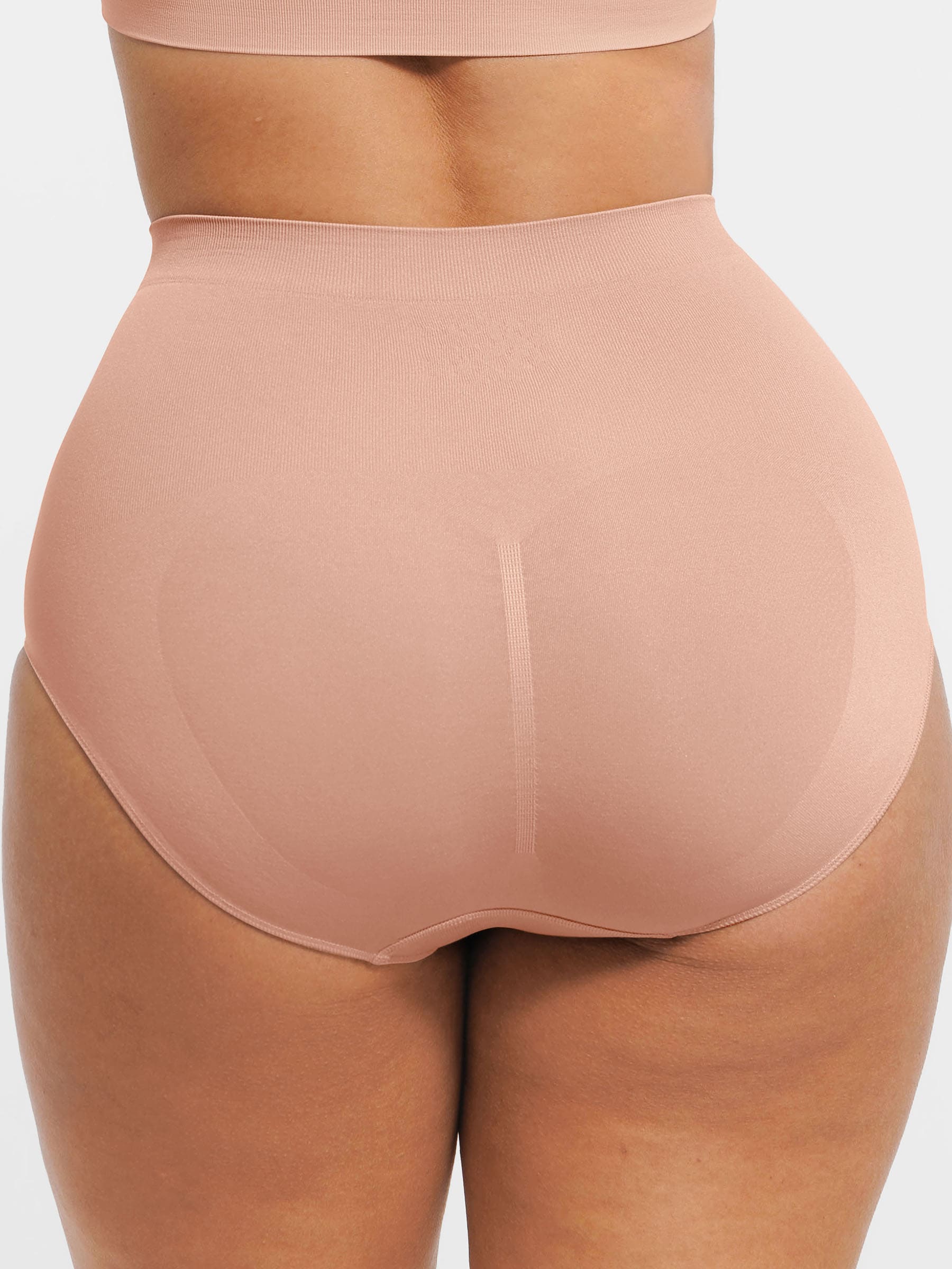 Shapevive Seamless High-Waist Tummy Control Antibacterial Peach Hip Brief