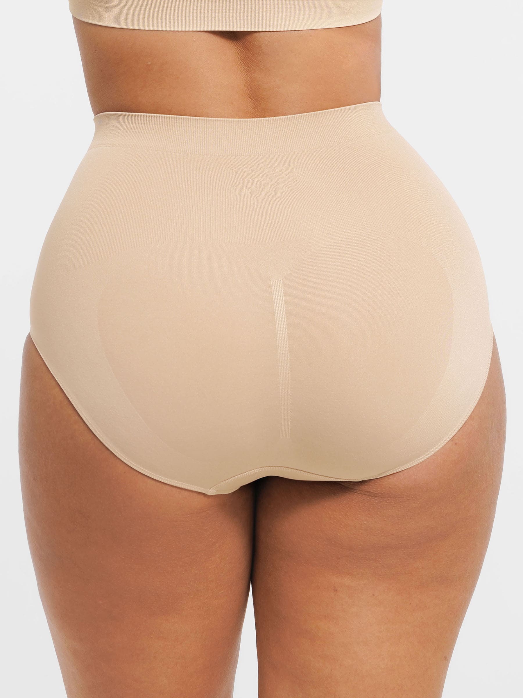 Shapevive Seamless High-Waist Tummy Control Antibacterial Peach Hip Brief