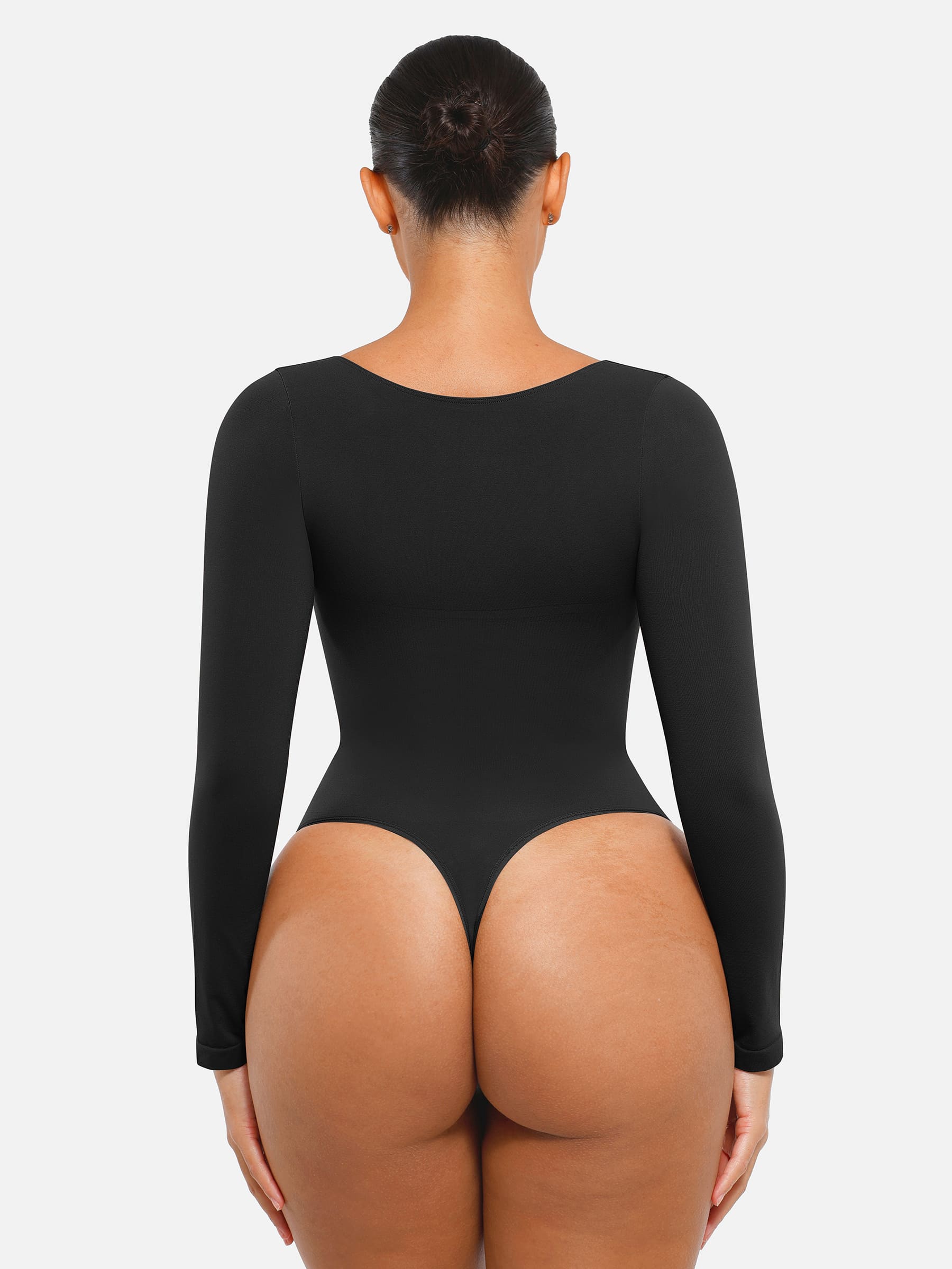 Shapevive Seamless Long Sleeve Tummy Control Thong Bodysuit