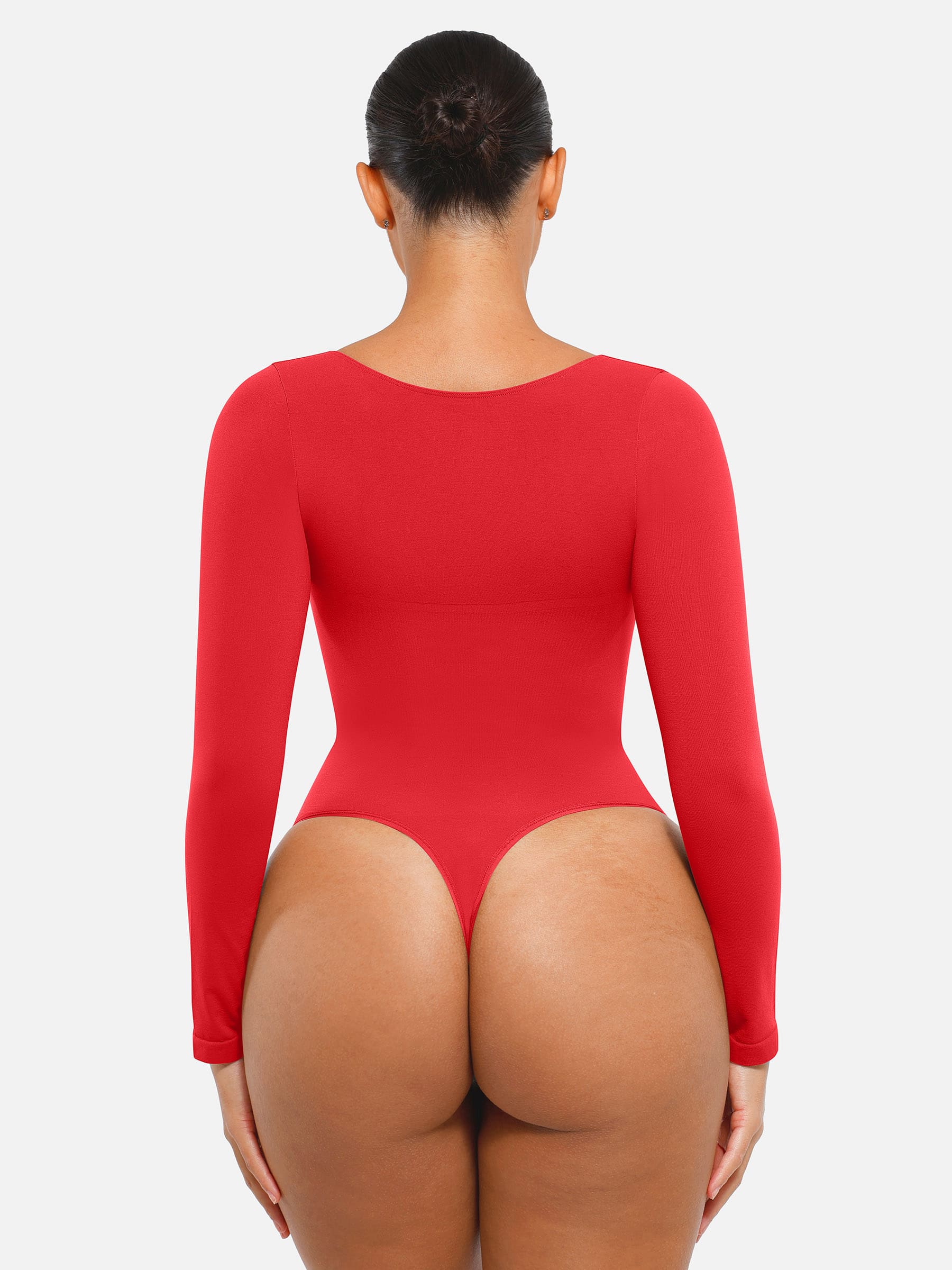 Shapevive Seamless Long Sleeve Tummy Control Thong Bodysuit