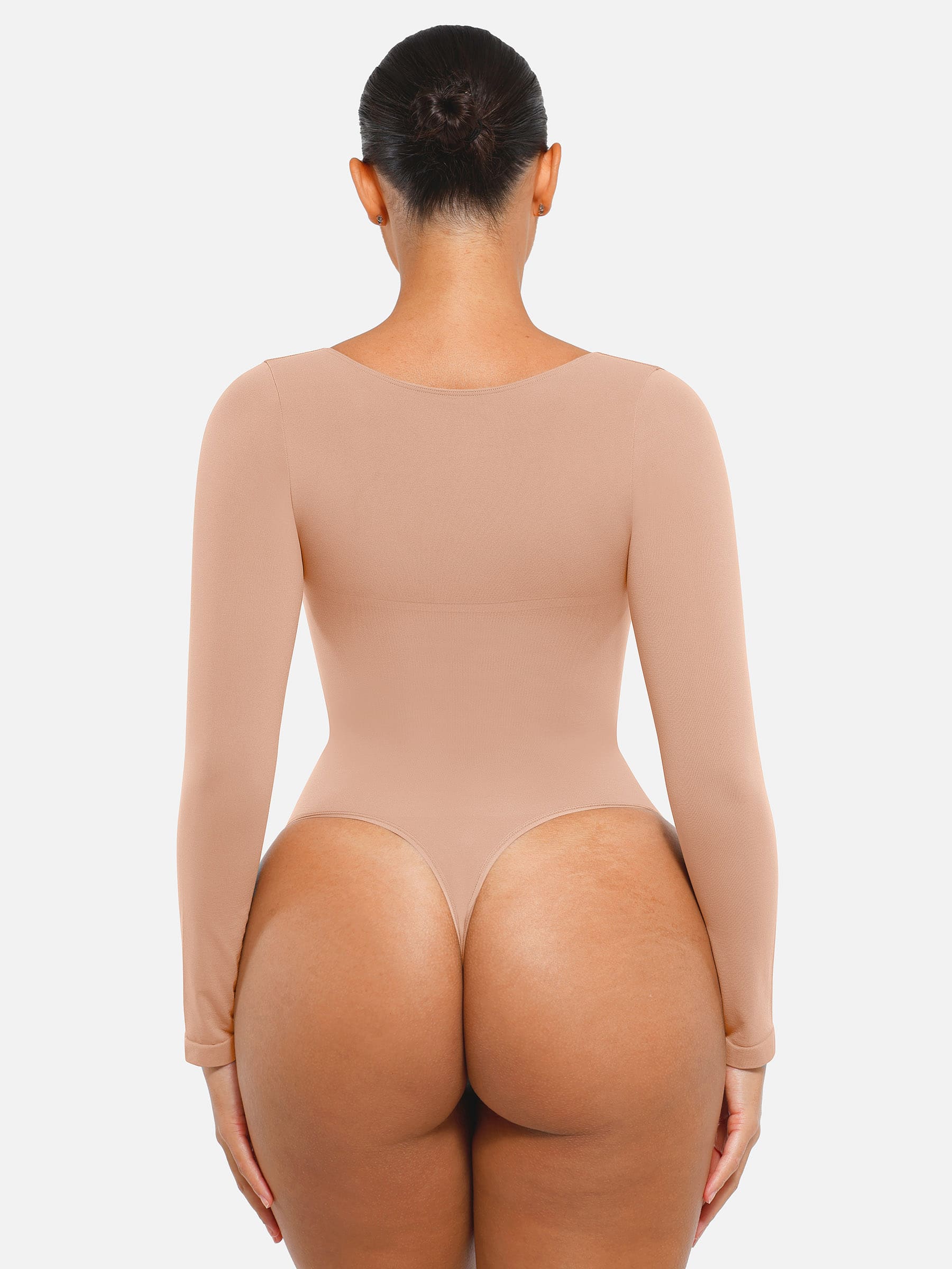 Shapevive Seamless Long Sleeve Tummy Control Thong Bodysuit