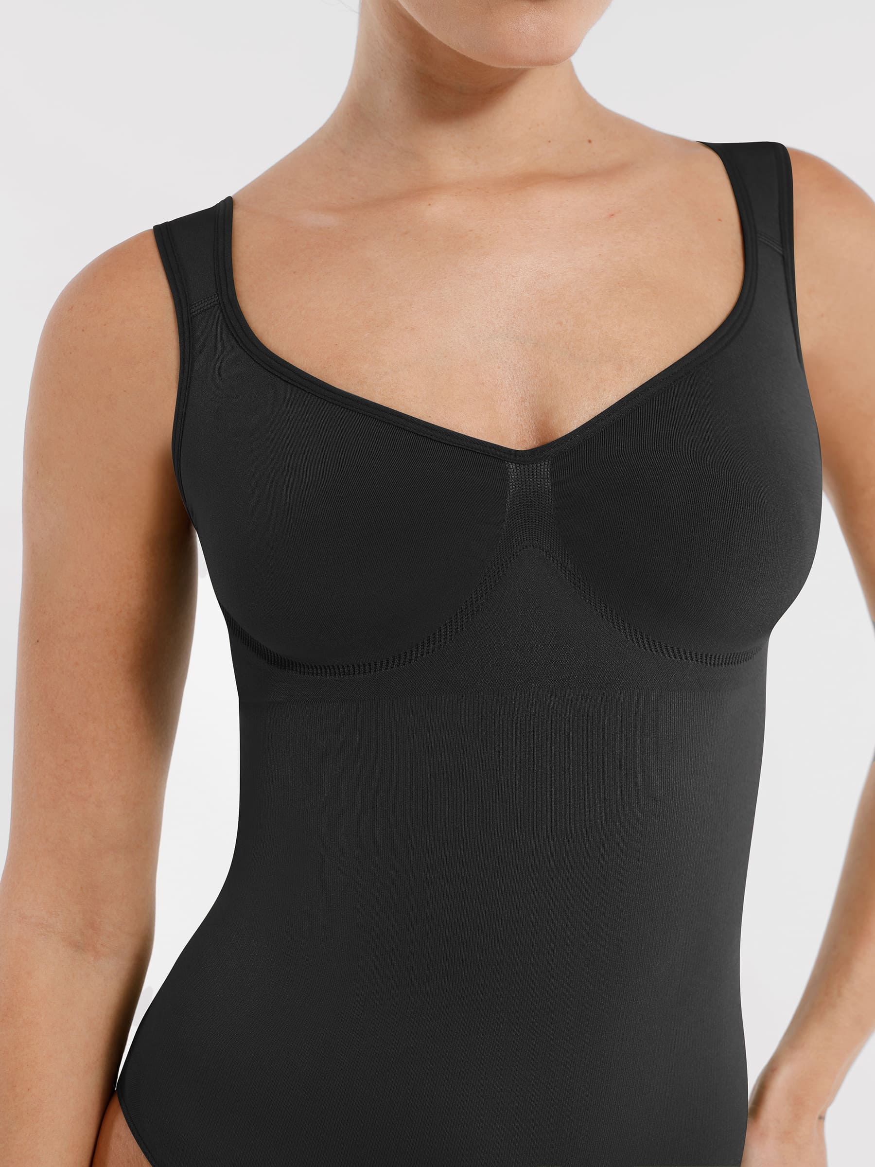 Shapevive Seamless Sculpting Diamond Neck Thong Bodysuit