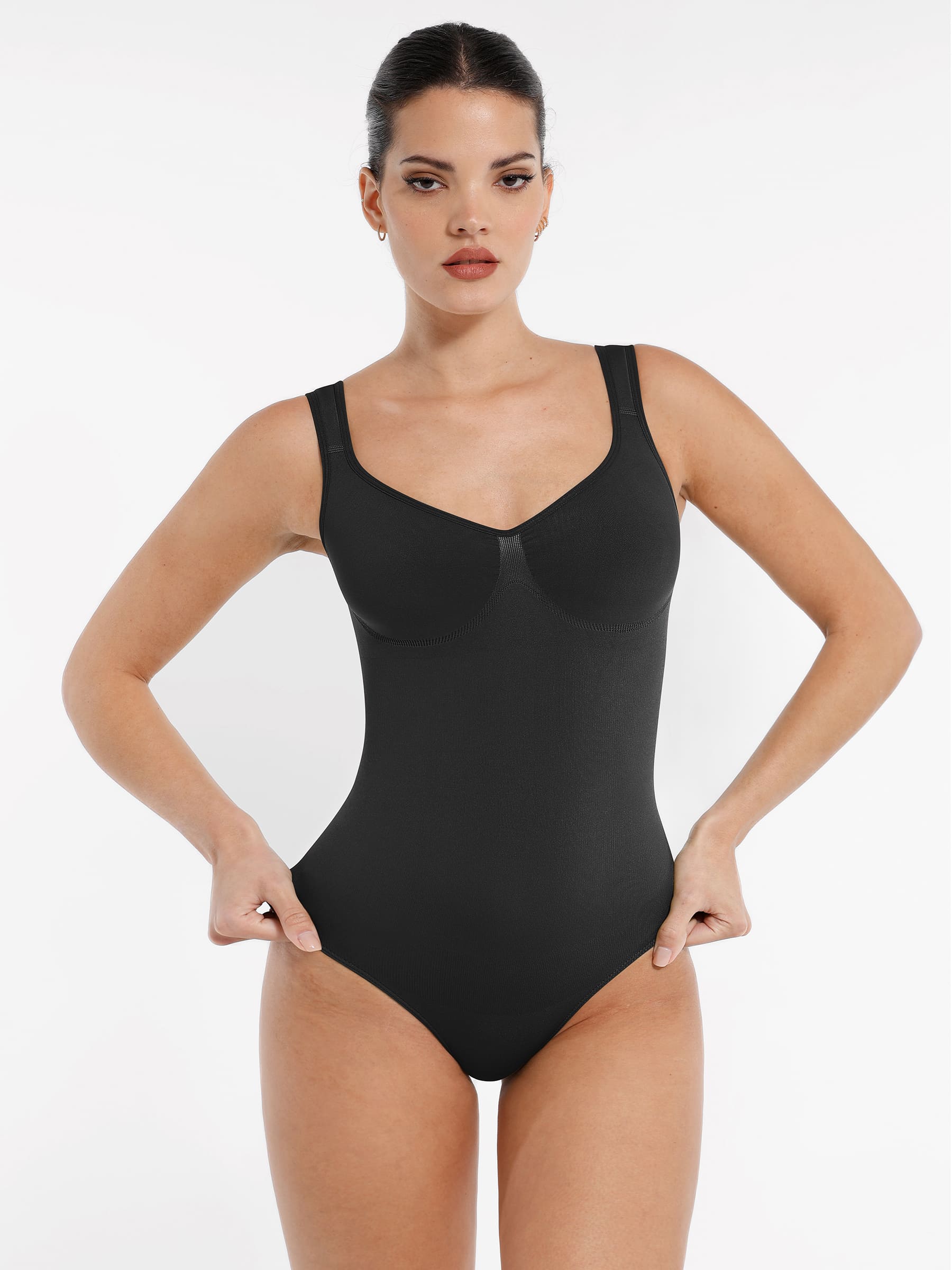 Shapevive Seamless Sculpting Diamond Neck Thong Bodysuit