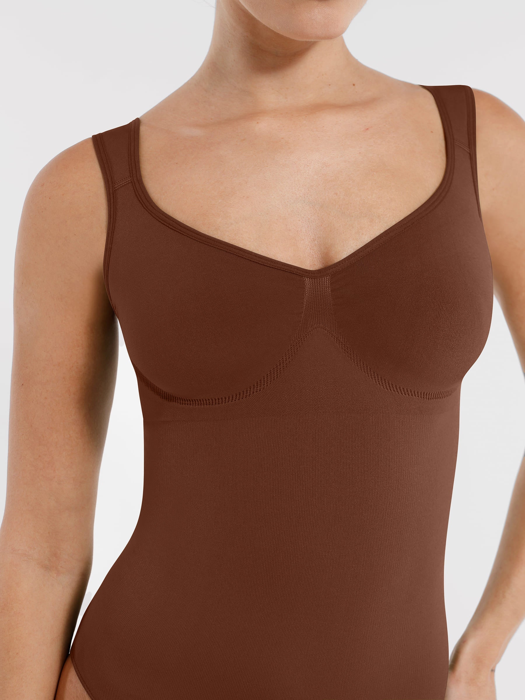 Shapevive Seamless Sculpting Diamond Neck Thong Bodysuit