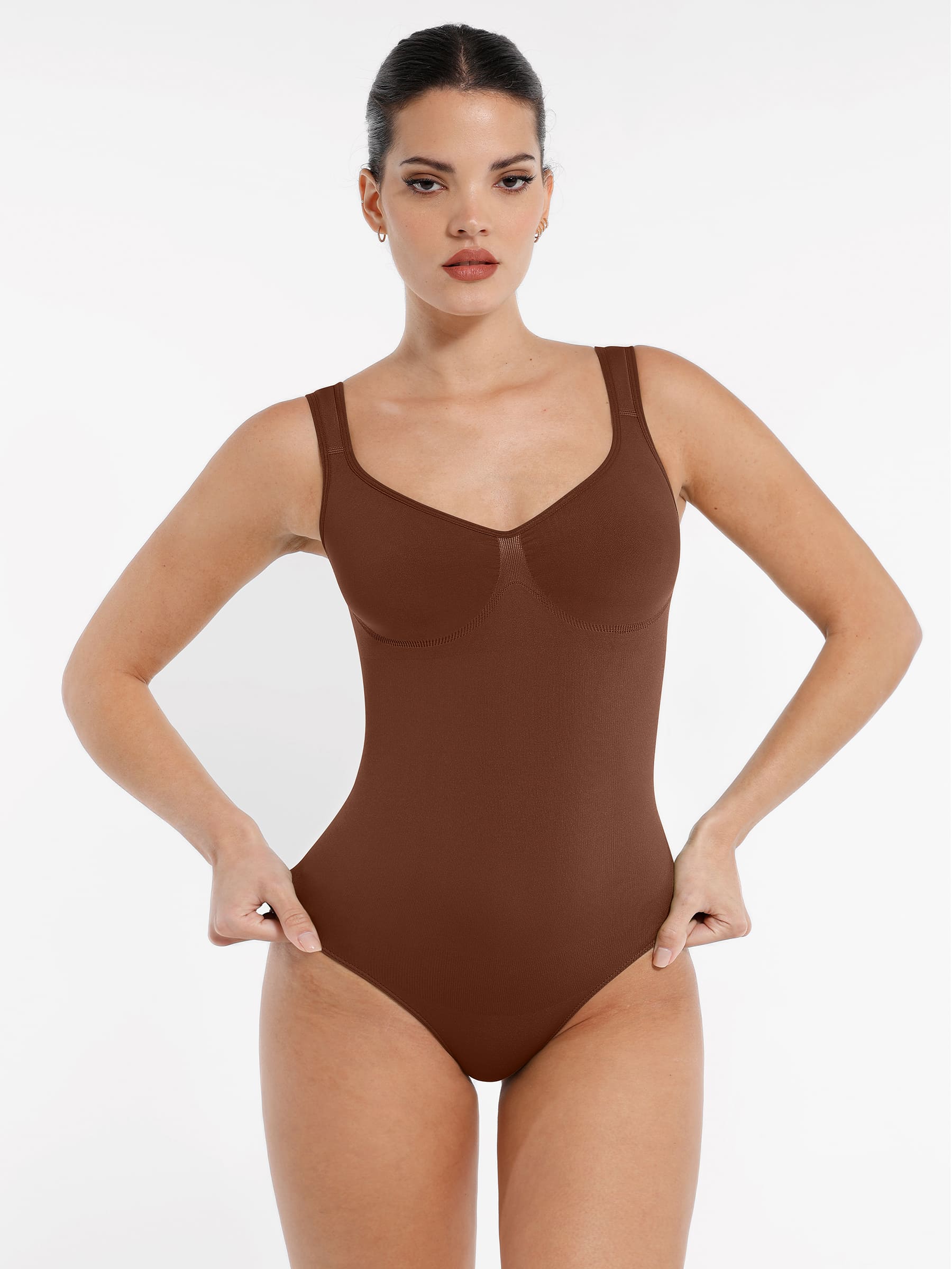Shapevive Seamless Sculpting Diamond Neck Thong Bodysuit