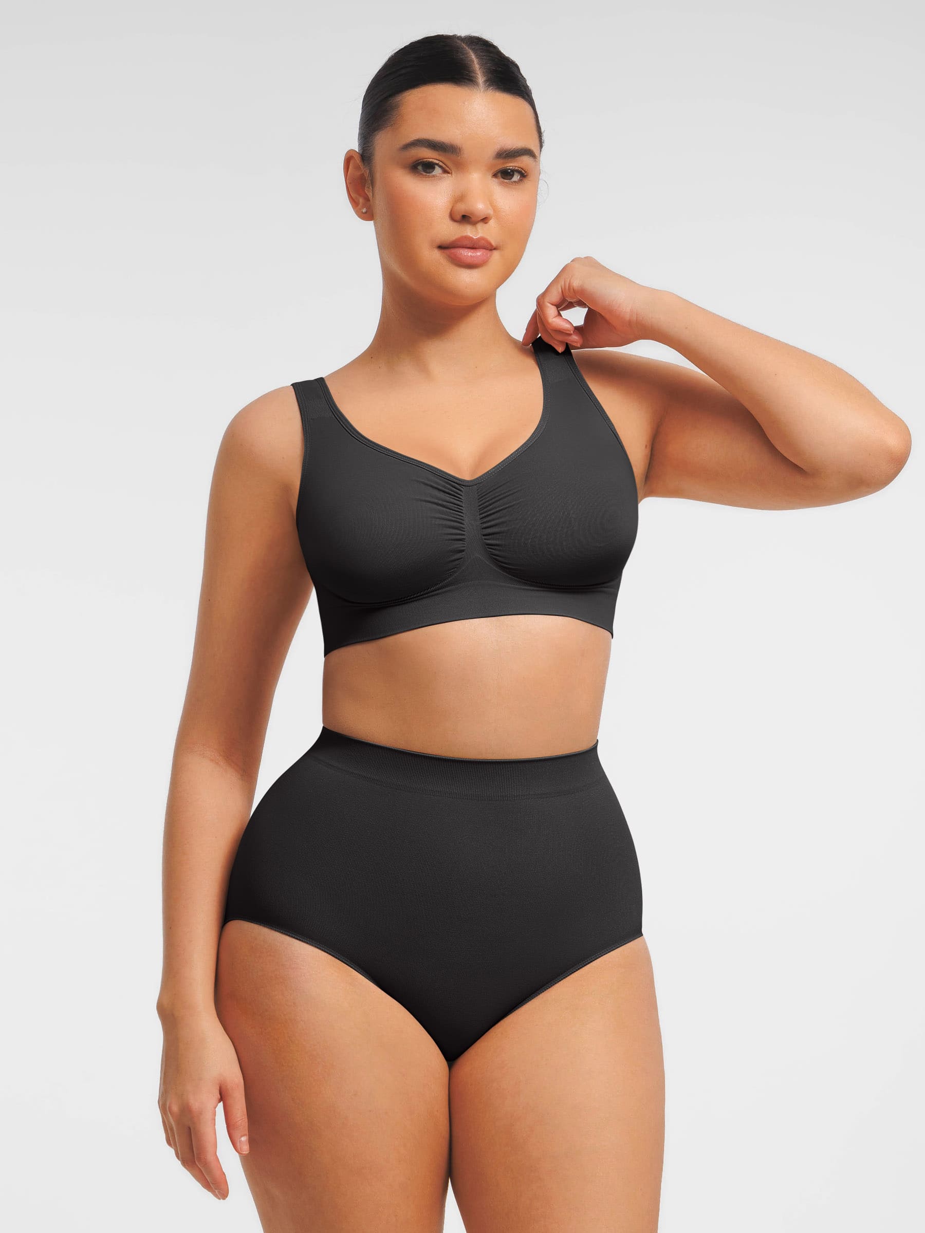 Shapevive Seamless Wide Straps Bra & Seamless Tummy Control Brief Set