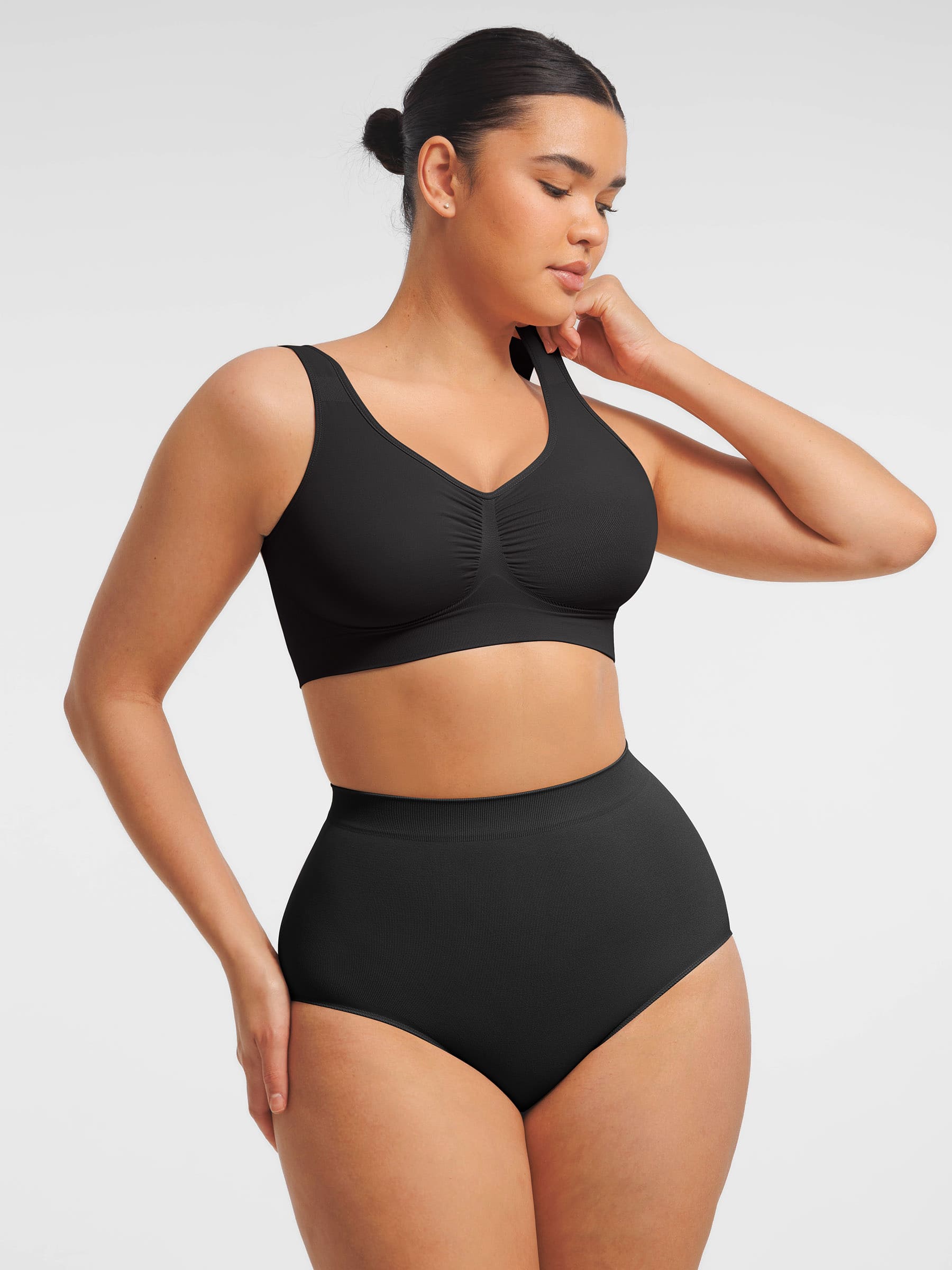 Shapevive Seamless Wide Straps Bra & Seamless Tummy Control Brief Set