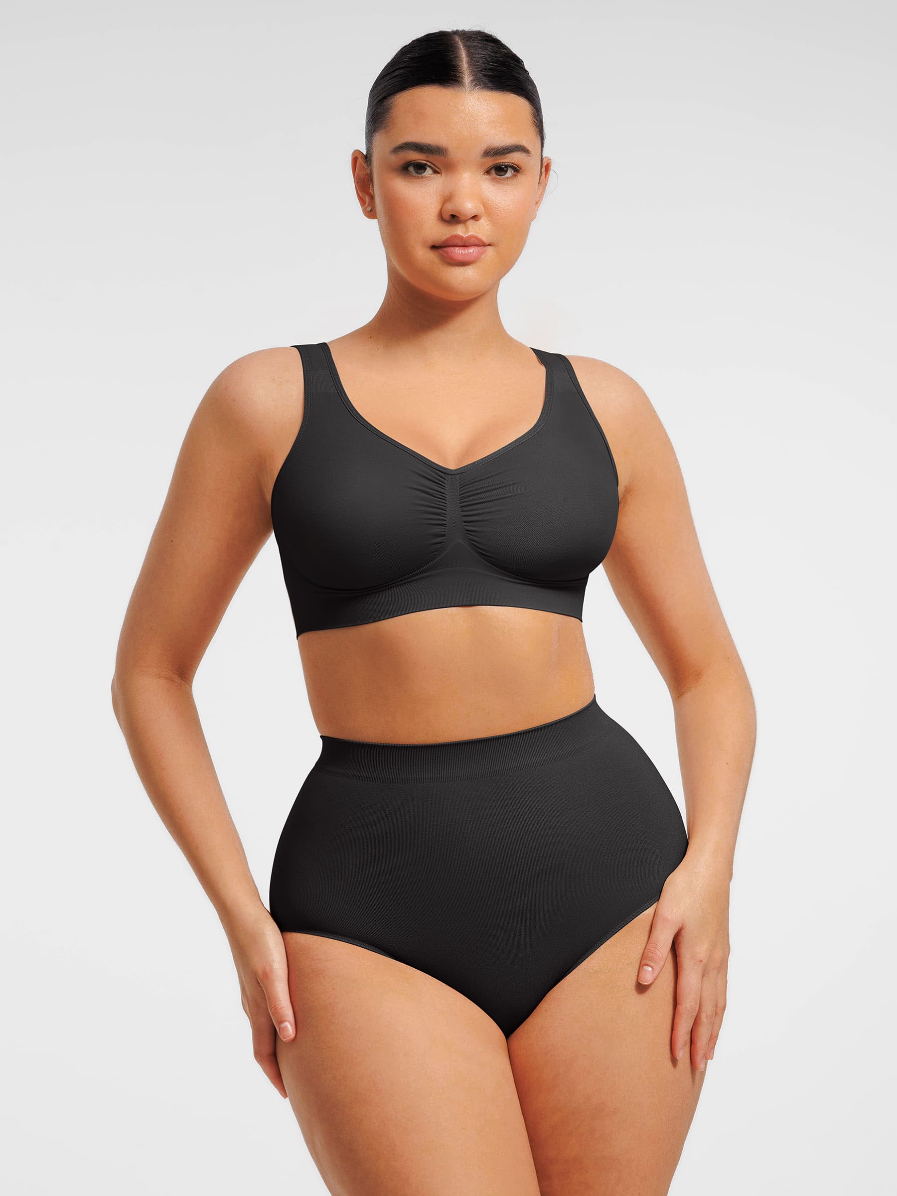 Shapevive Seamless Wide Straps Bra & Seamless Tummy Control Brief Set