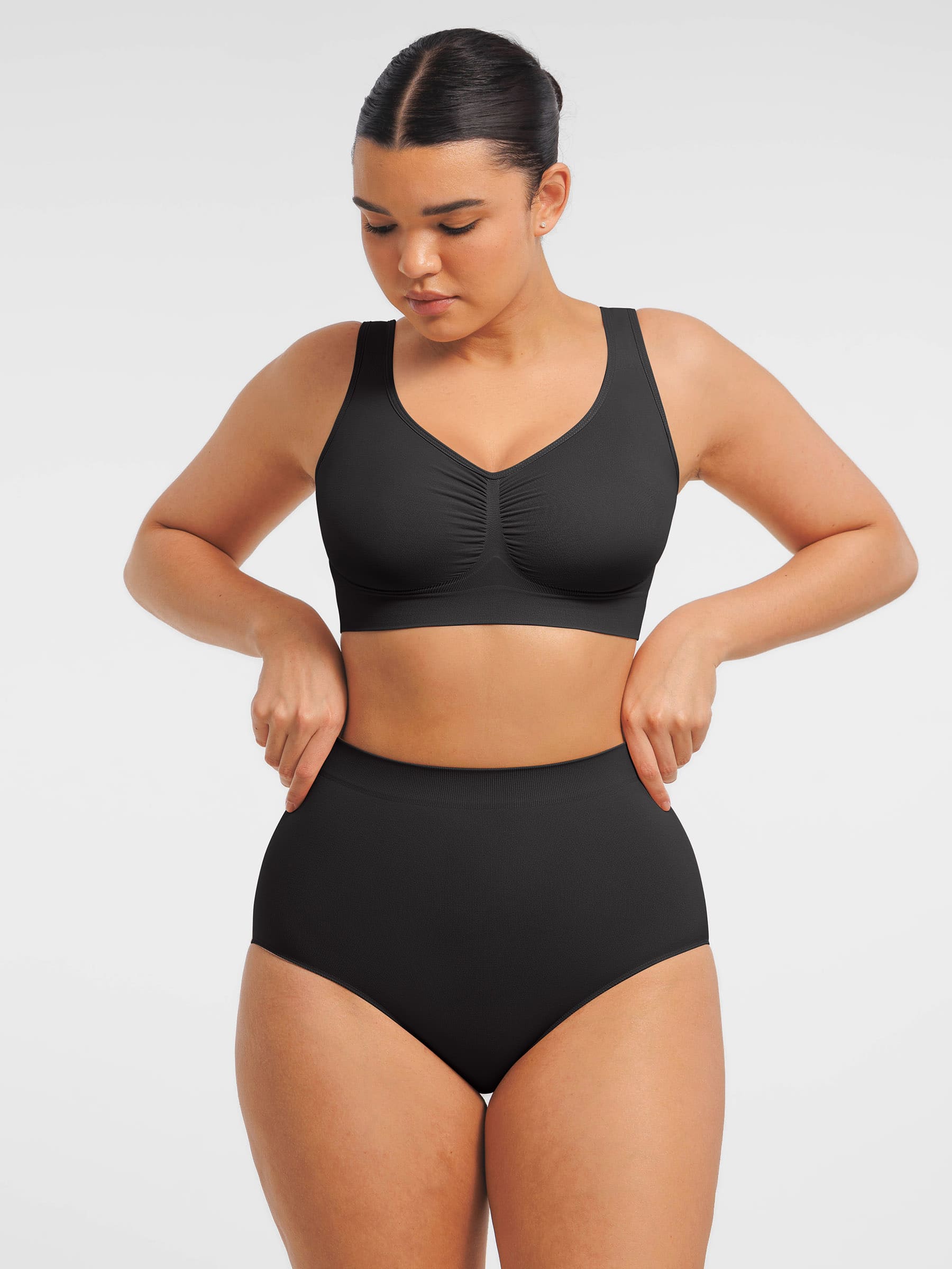 Shapevive Seamless Wide Straps Bra & Seamless Tummy Control Brief Set