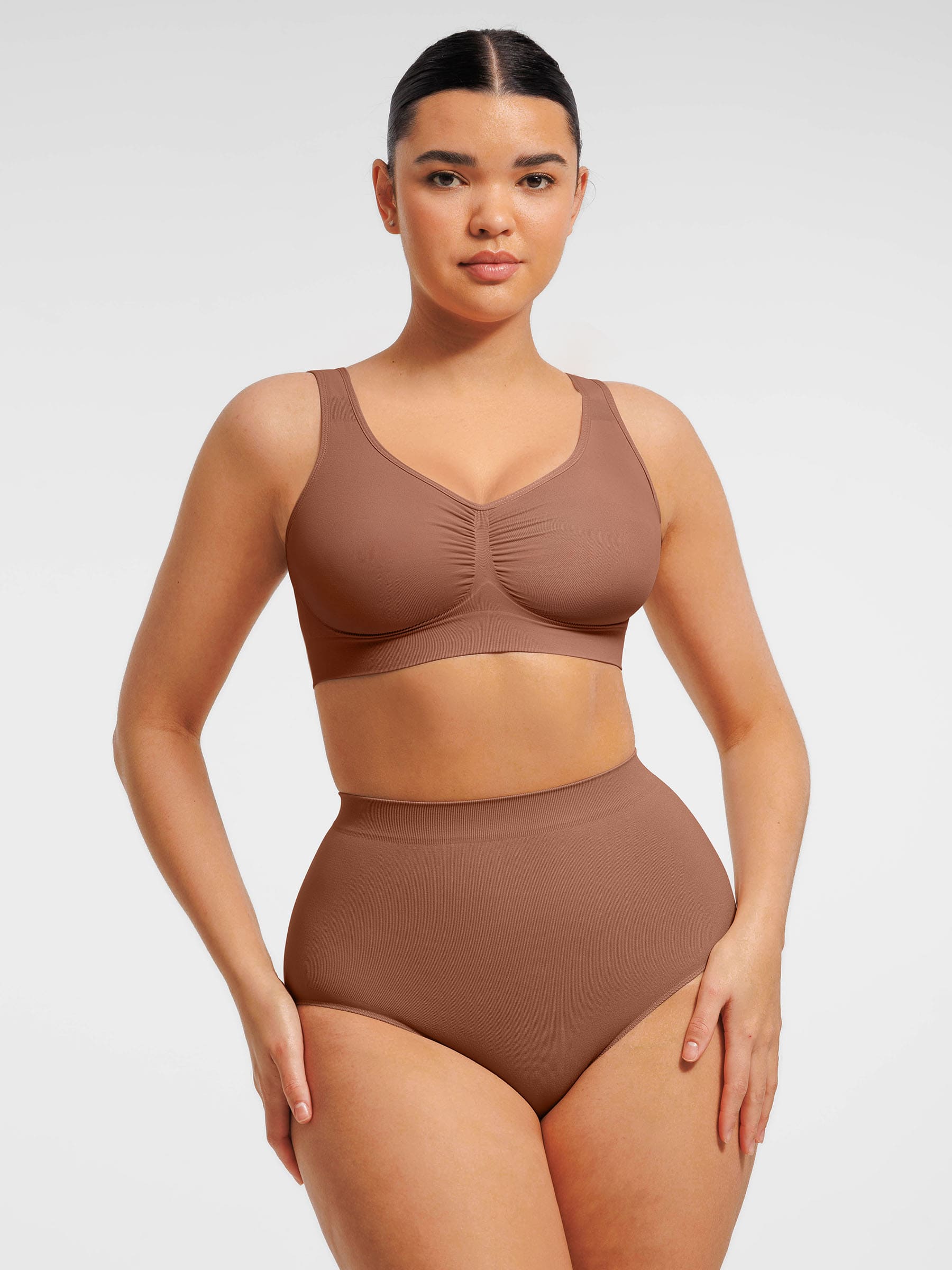 Shapevive Seamless Wide Straps Bra & Seamless Tummy Control Brief Set