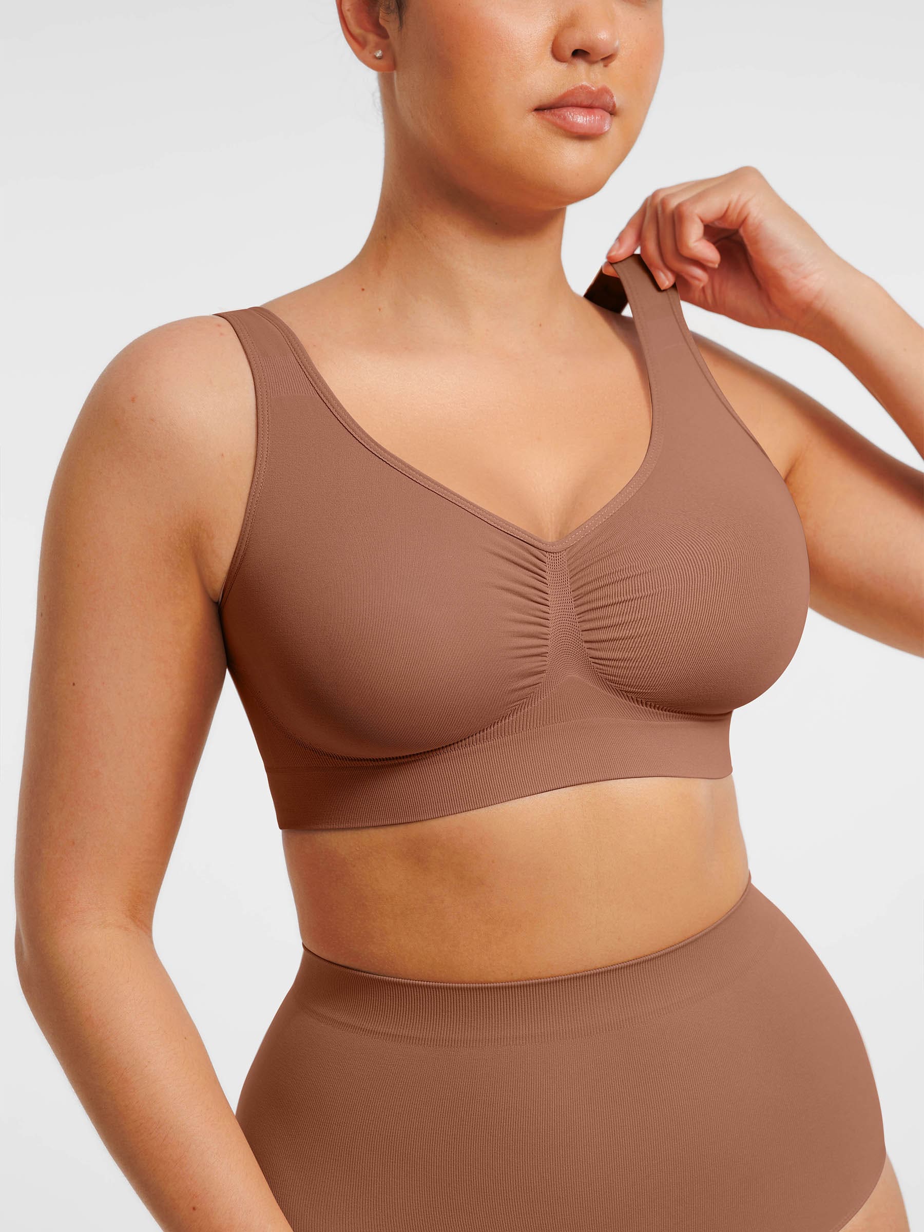 Shapevive Seamless Wide Straps Bra & Seamless Tummy Control Brief Set