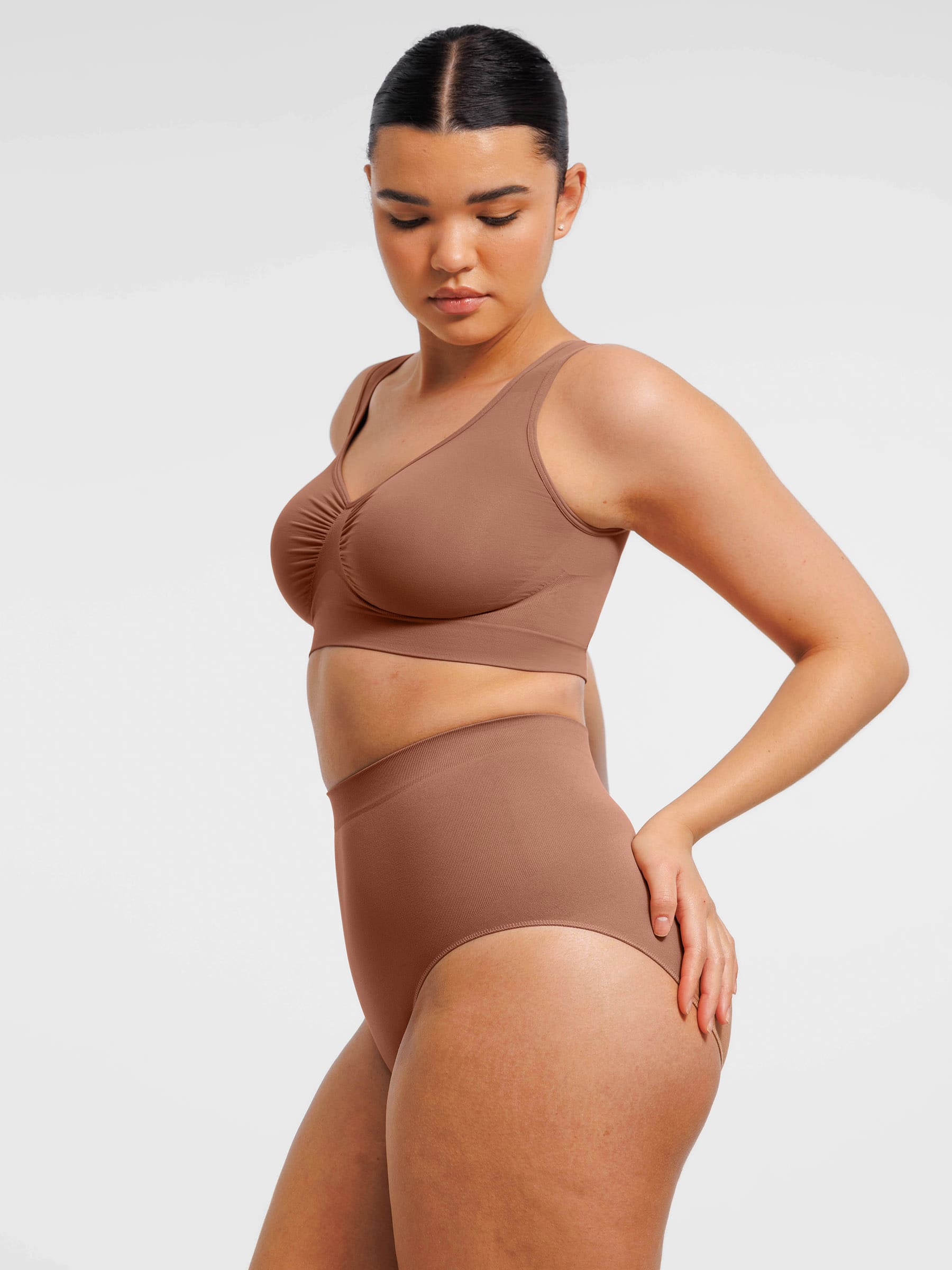 Shapevive Seamless Wide Straps Bra & Seamless Tummy Control Brief Set