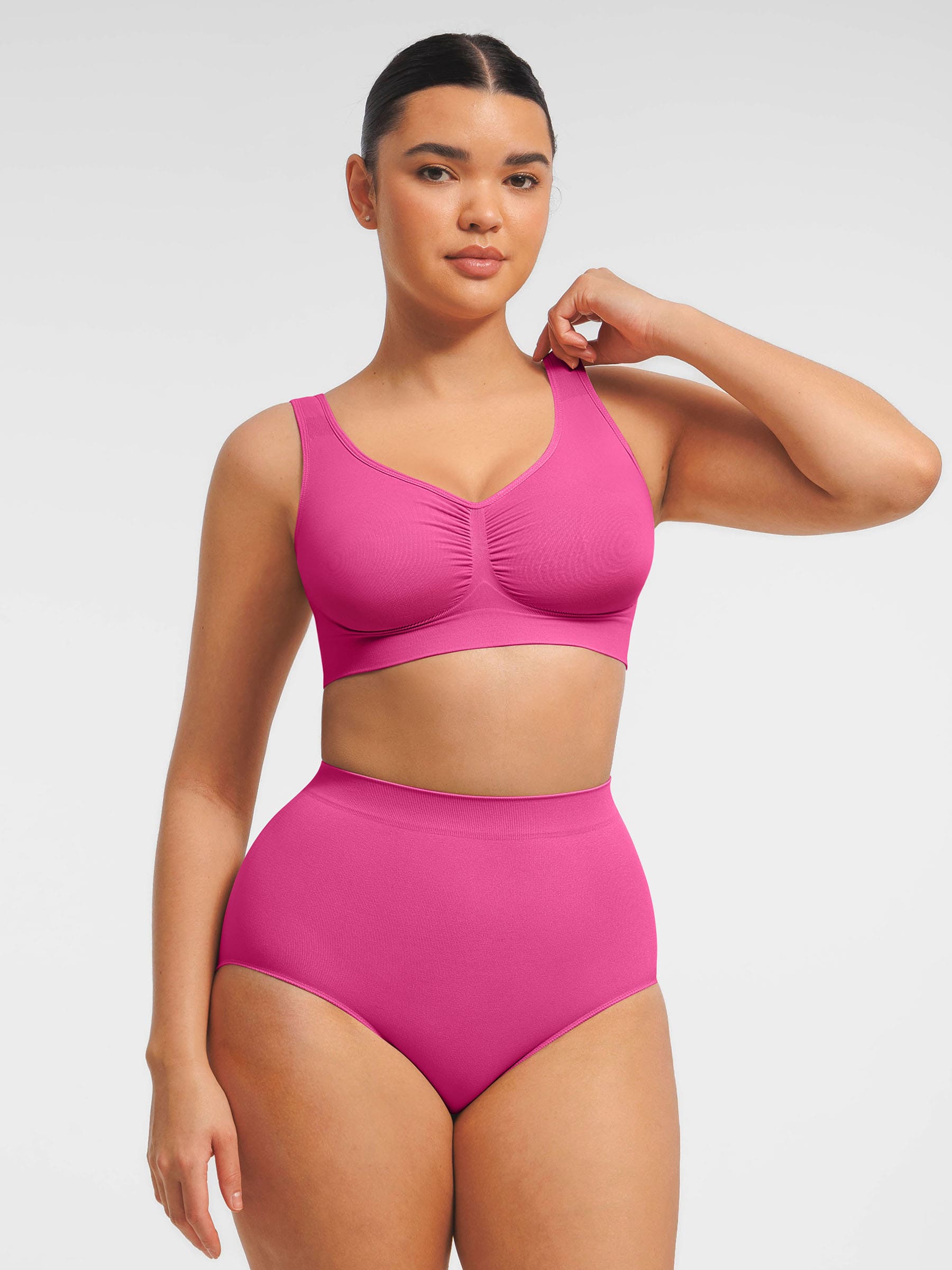 Shapevive Seamless Wide Straps Bra & Seamless Tummy Control Brief Set