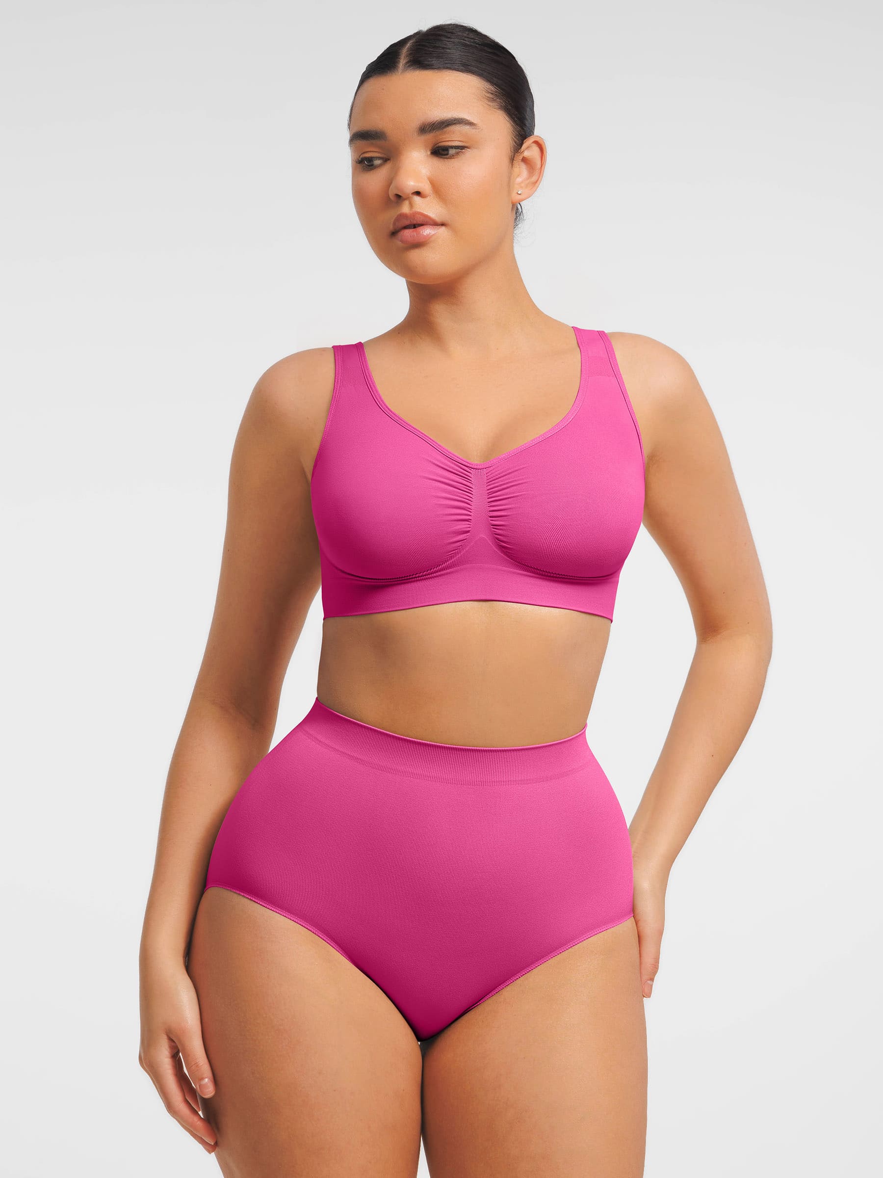 Shapevive Seamless Wide Straps Bra & Seamless Tummy Control Brief Set