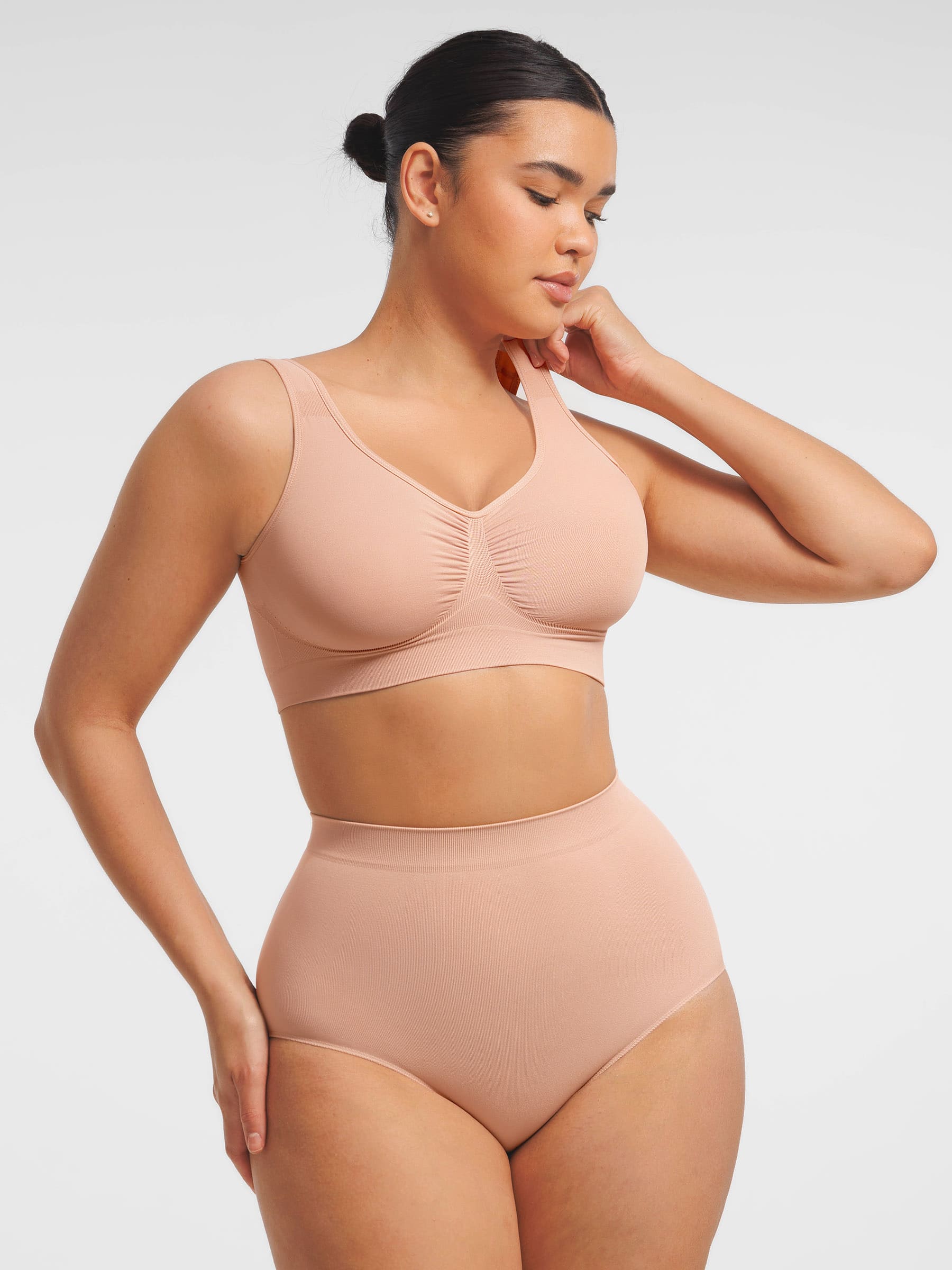 Shapevive Seamless Wide Straps Bra & Seamless Tummy Control Brief Set