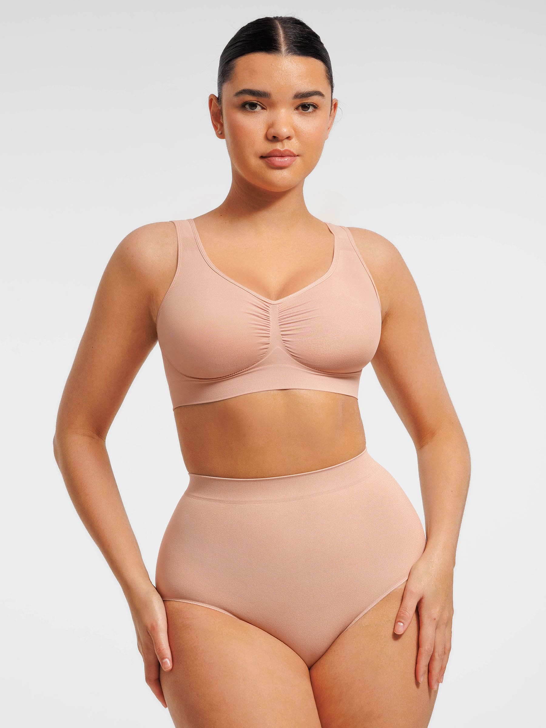 Shapevive Seamless Wide Straps Bra & Seamless Tummy Control Brief Set