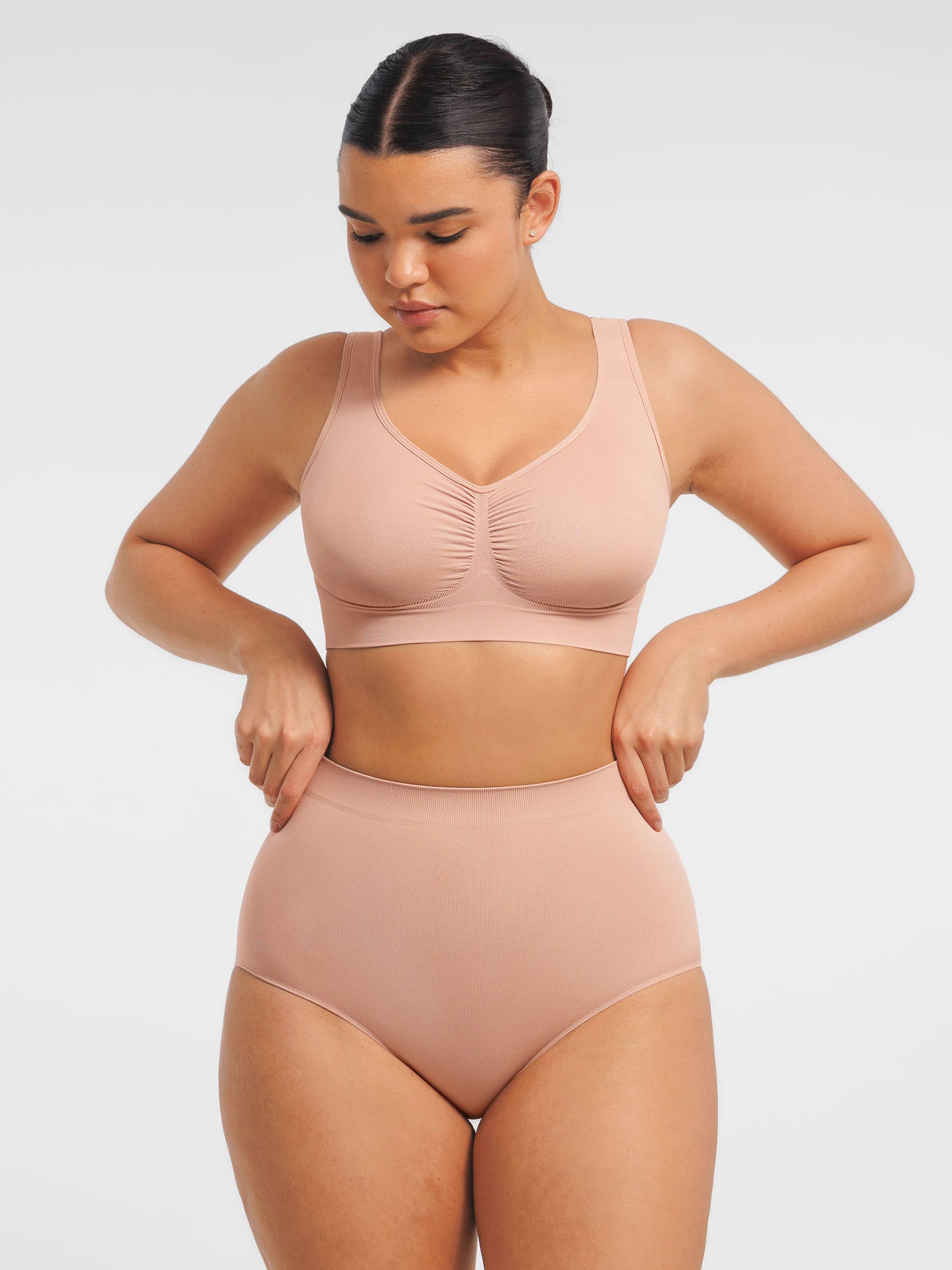Shapevive Seamless Wide Straps Bra & Seamless Tummy Control Brief Set