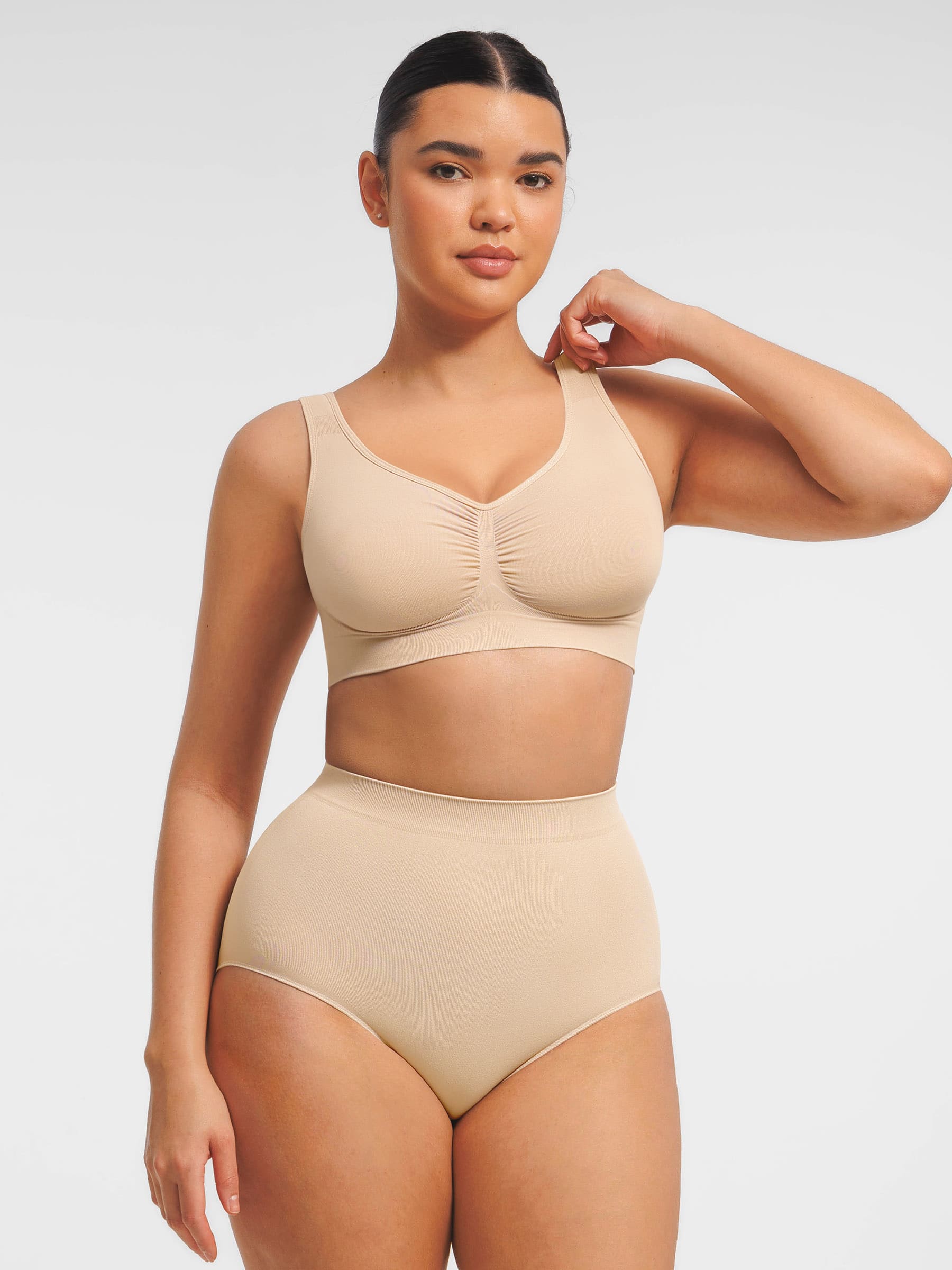 Shapevive Seamless Wide Straps Bra & Seamless Tummy Control Brief Set