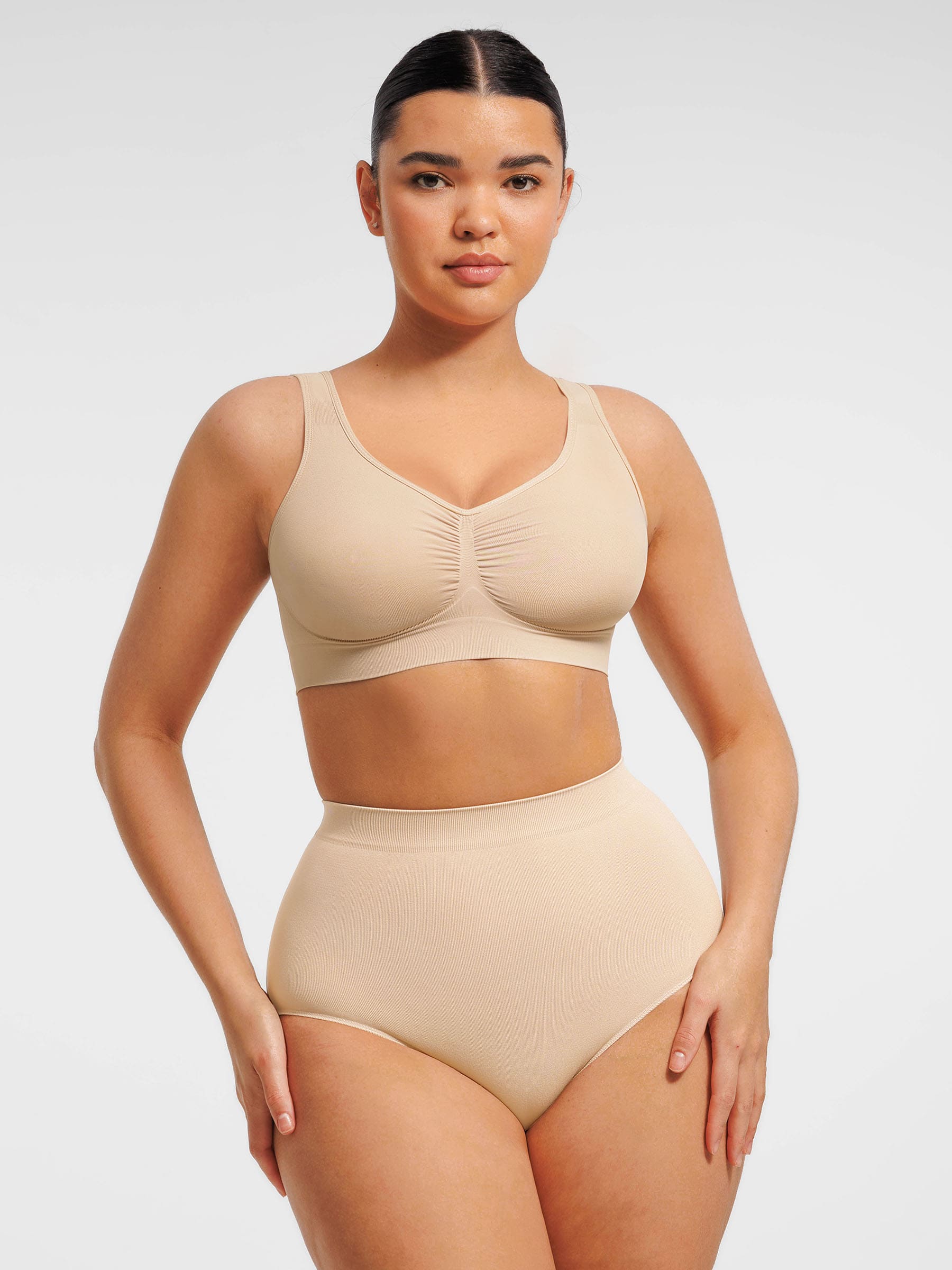 Shapevive Seamless Wide Straps Bra & Seamless Tummy Control Brief Set