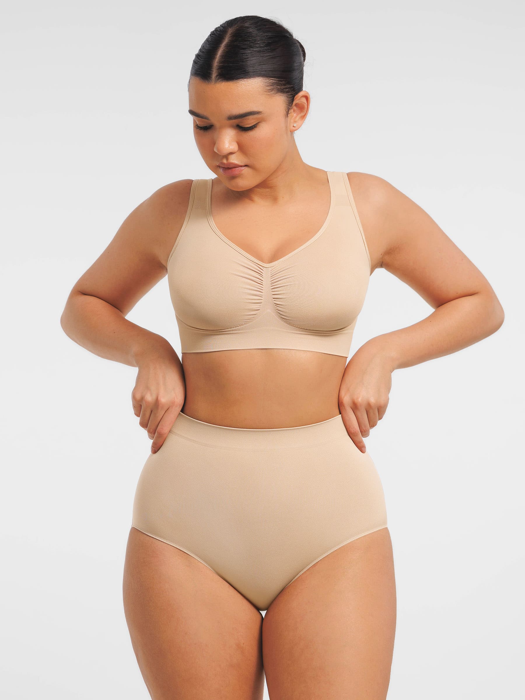 Shapevive Seamless Wide Straps Bra & Seamless Tummy Control Brief Set