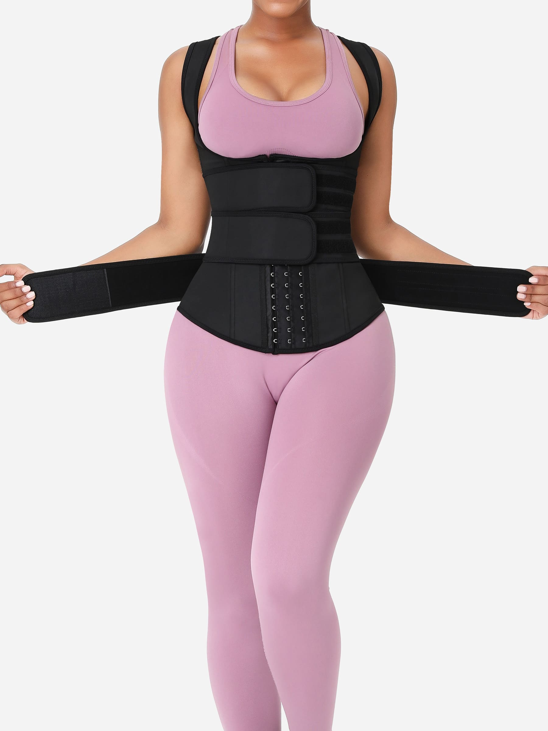 Shapevive Triple Belt Rubber Vest Sport Girdle Waist Trainer