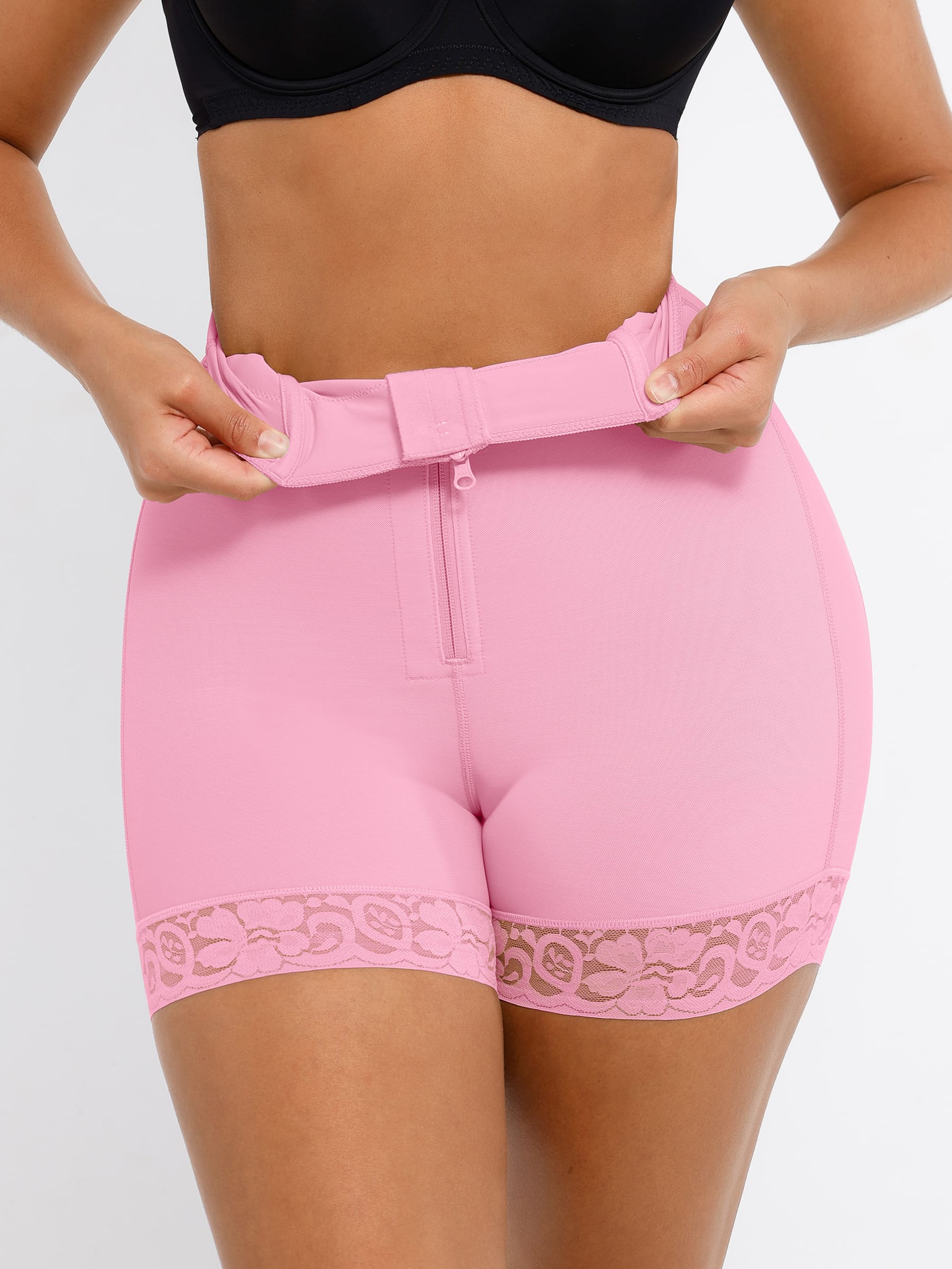 Shapevive Tummy Control Shaping Shorts Butt Lifter with Clasps and Zipper