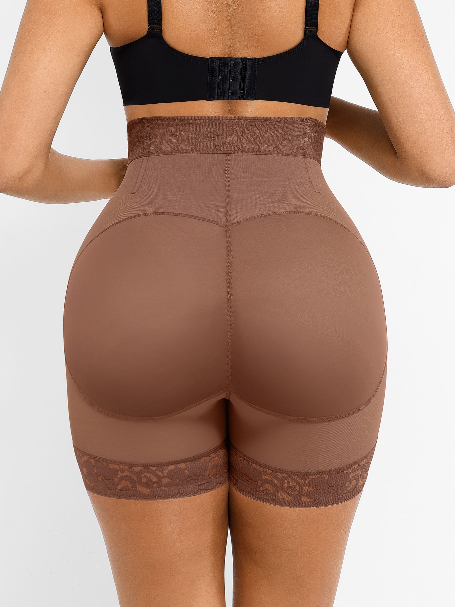 Shapevive Tummy Control Shaping Shorts Butt Lifter with Clasps and Zipper