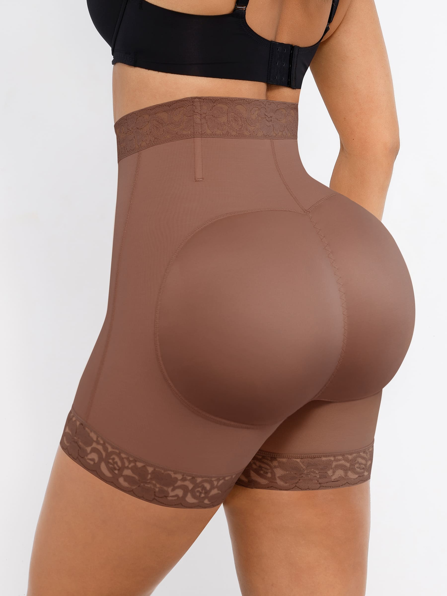 Shapevive Tummy Control Shaping Shorts Butt Lifter with Clasps and Zipper