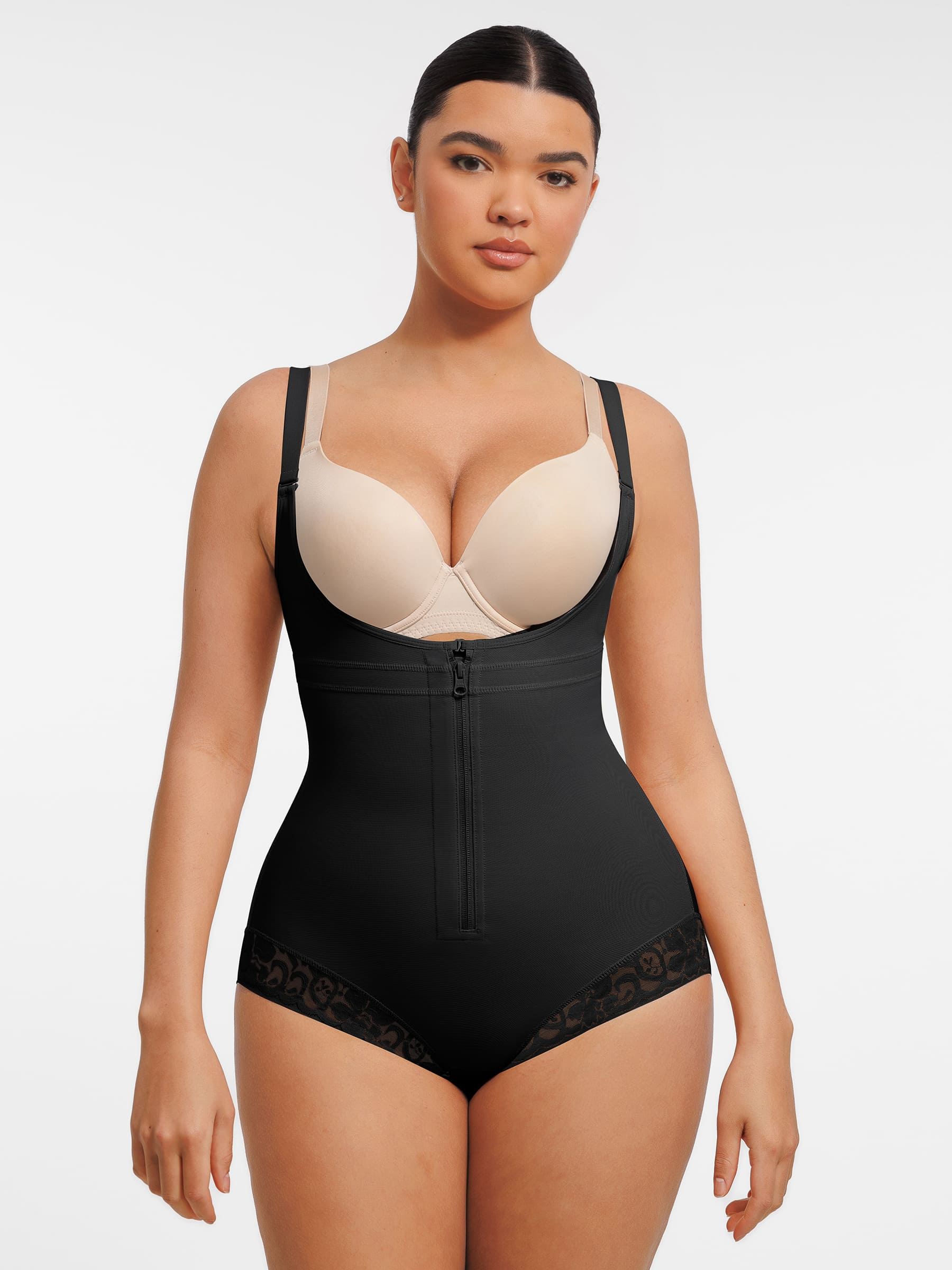 Shapevive U-Plunge Front Adjustable Zipper Shapewear