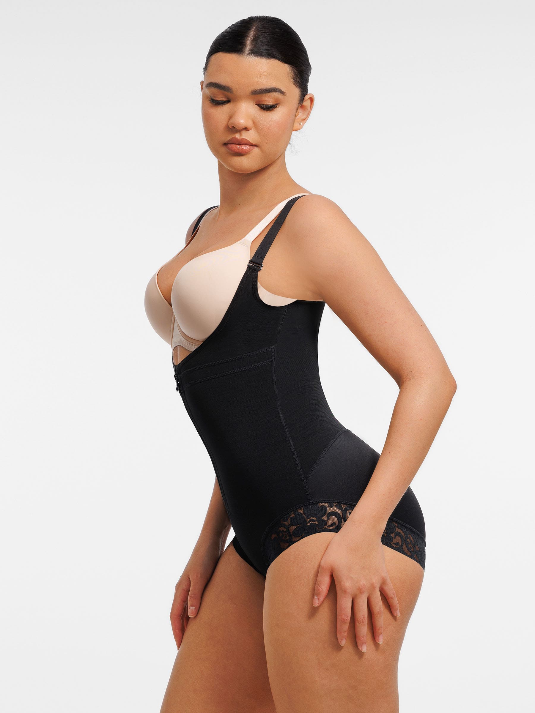 Shapevive U-Plunge Front Adjustable Zipper Shapewear