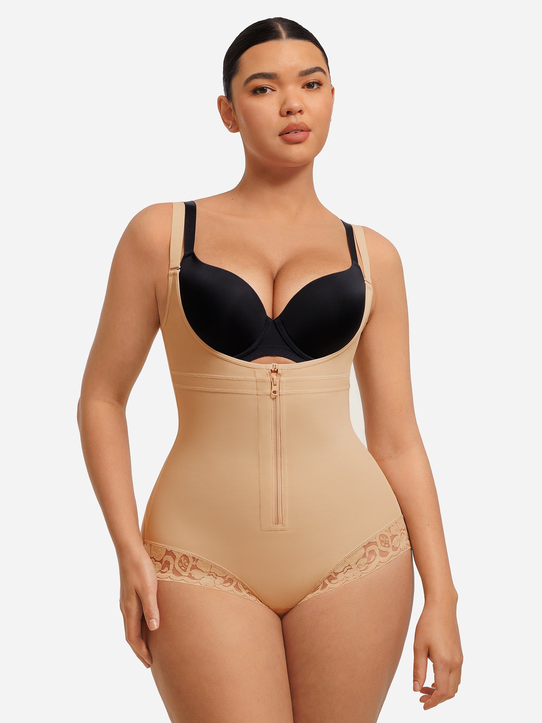 Shapevive U-Plunge Front Adjustable Zipper Shapewear