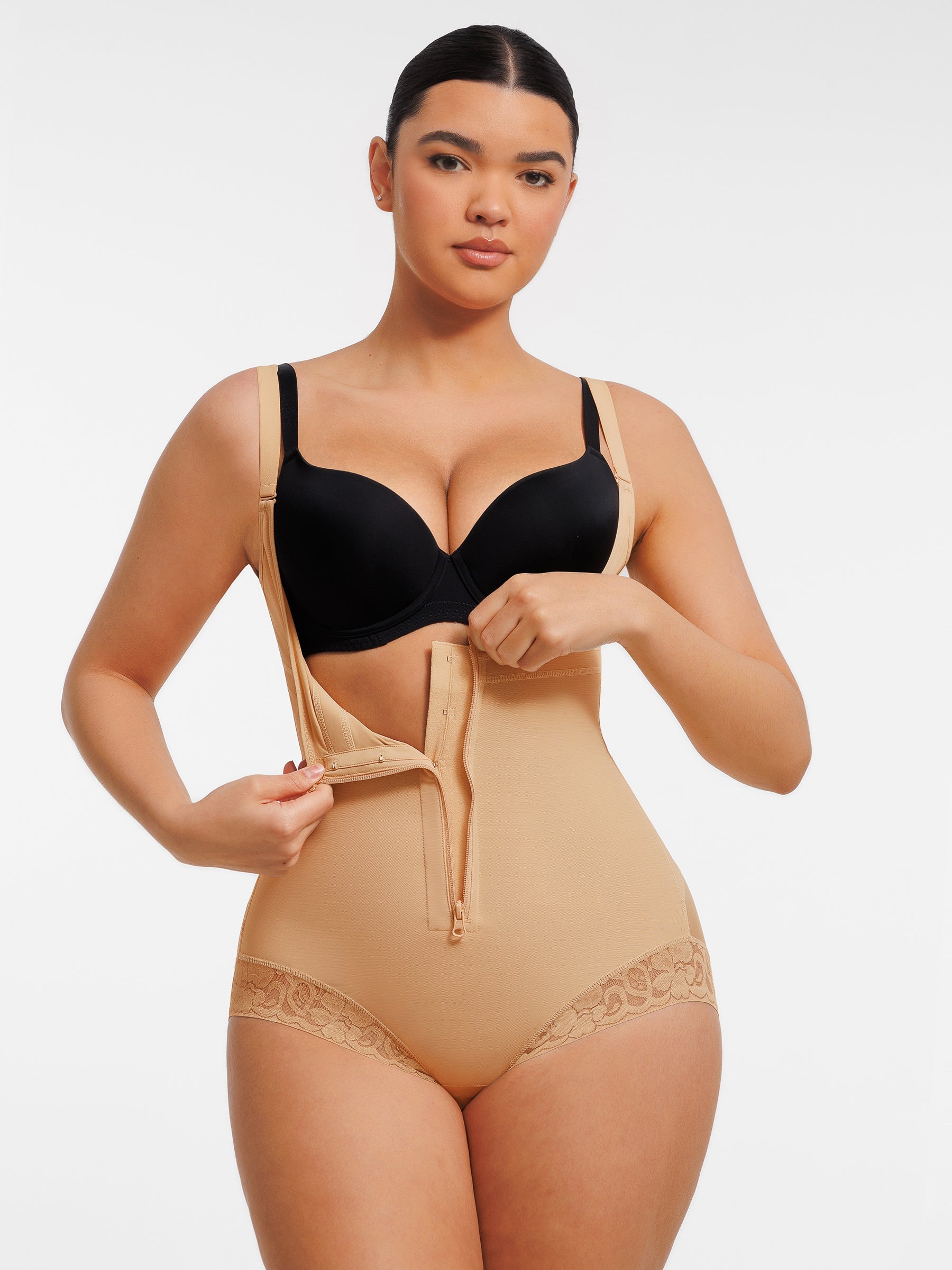 Shapevive U-Plunge Front Adjustable Zipper Shapewear