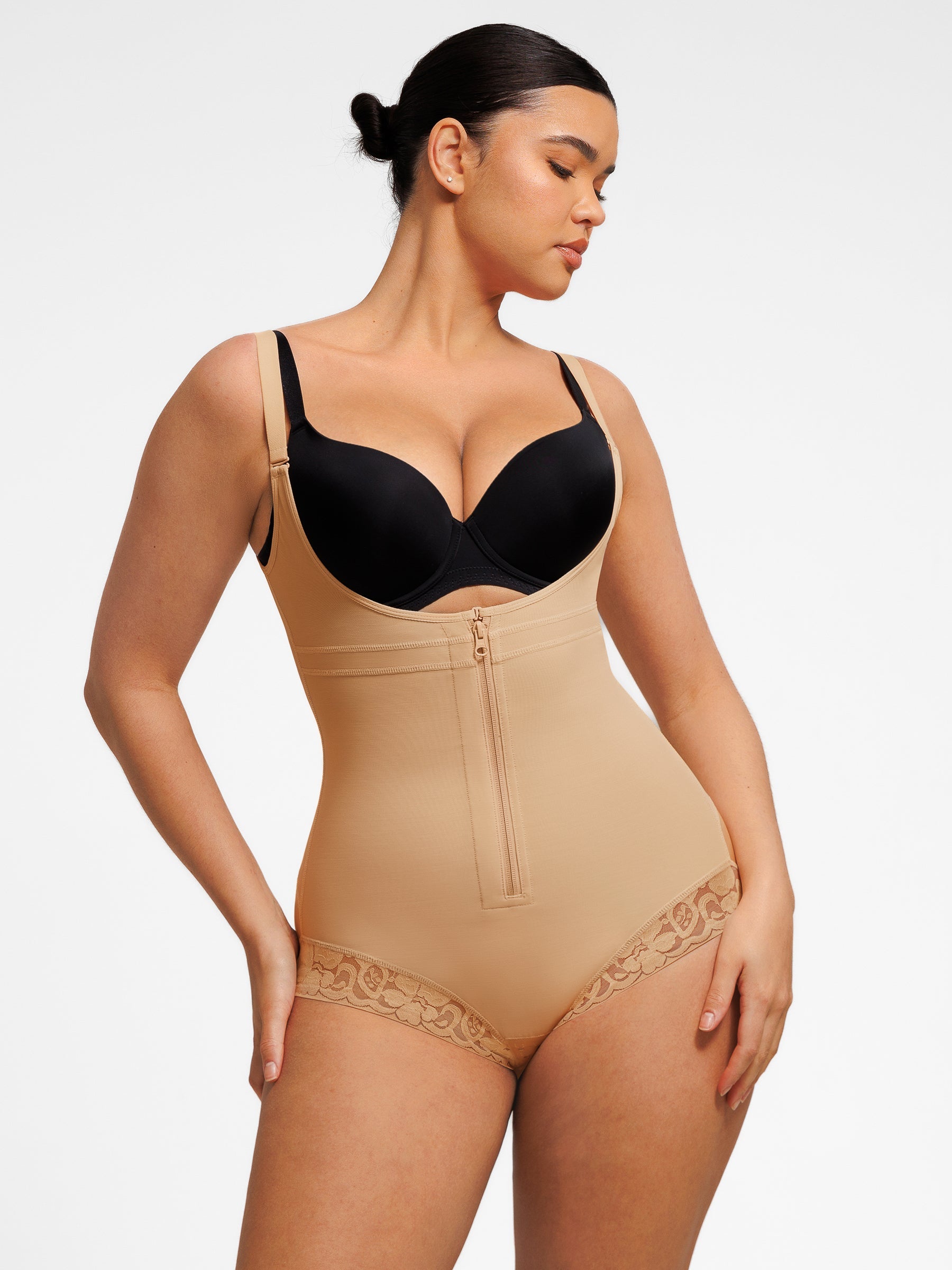 Shapevive U-Plunge Front Adjustable Zipper Shapewear