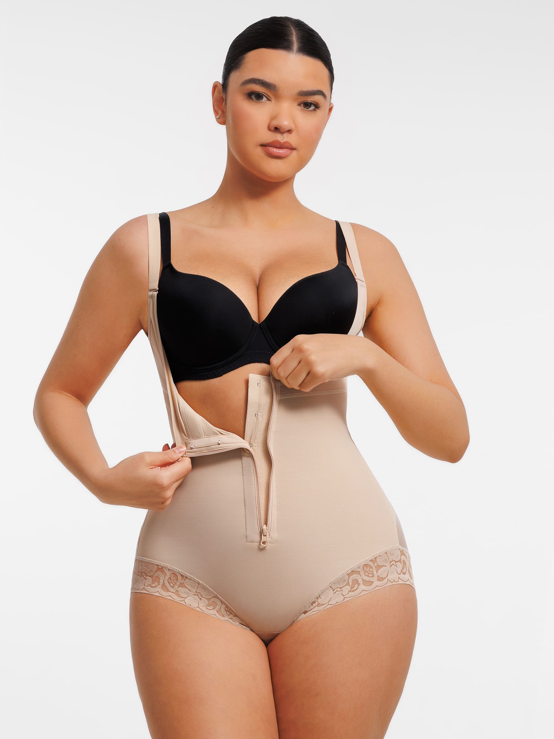 Shapevive U-Plunge Front Adjustable Zipper Shapewear