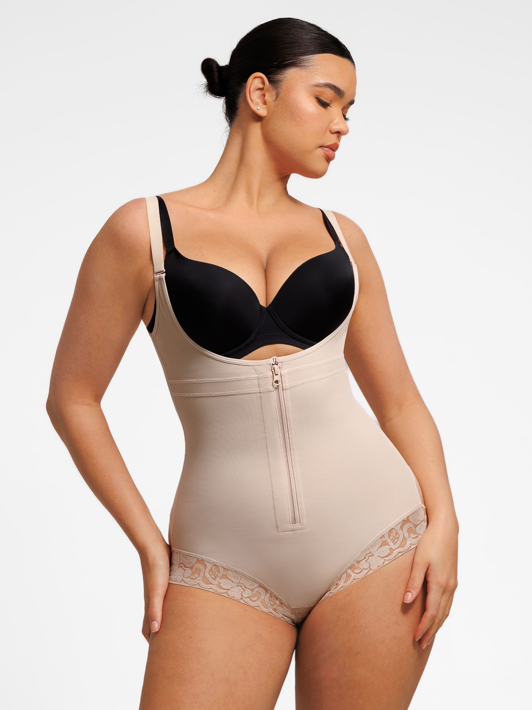 Shapevive U-Plunge Front Adjustable Zipper Shapewear
