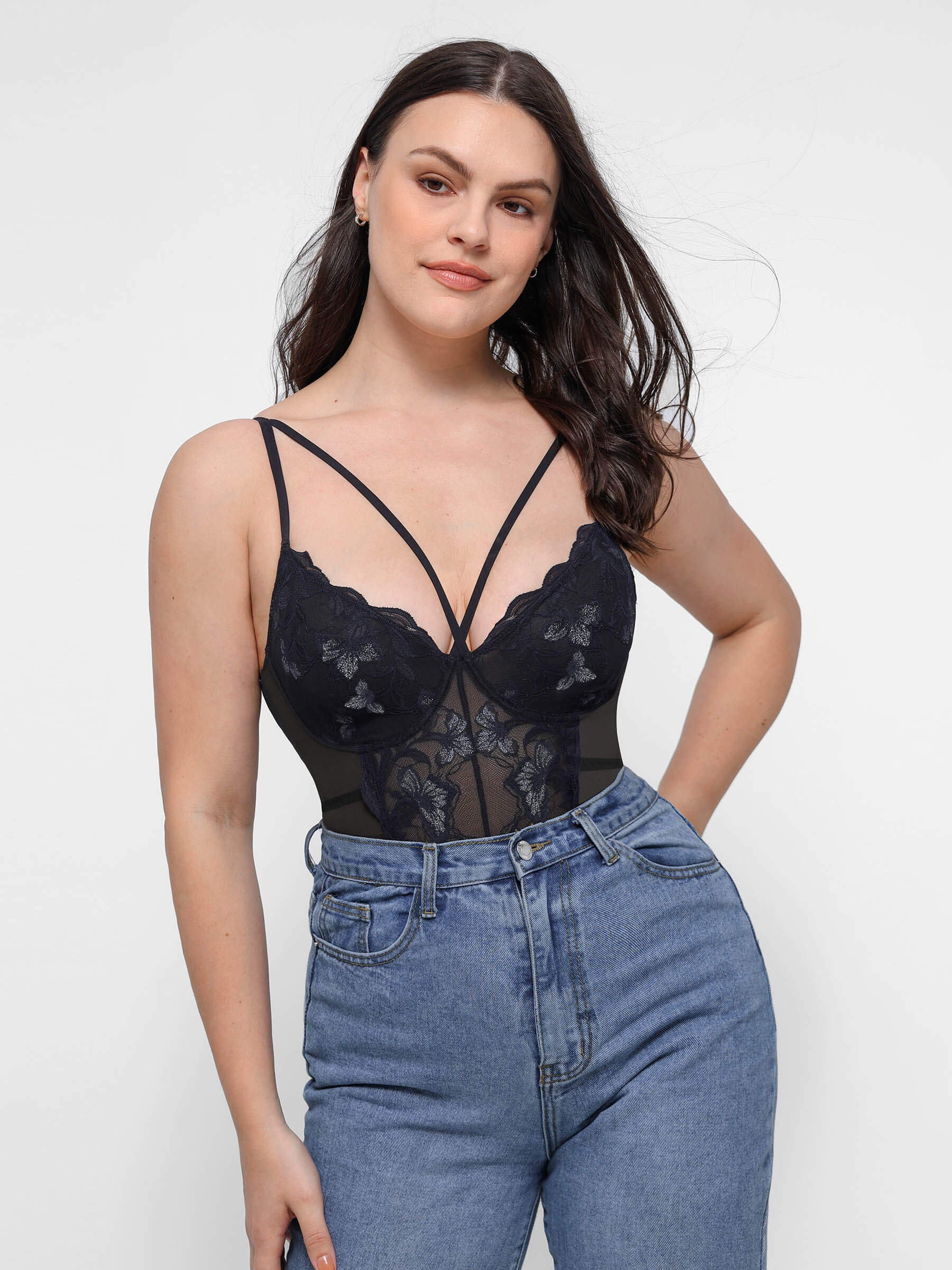 Shapevive Lace Smooth Thong Shaping Bodysuit