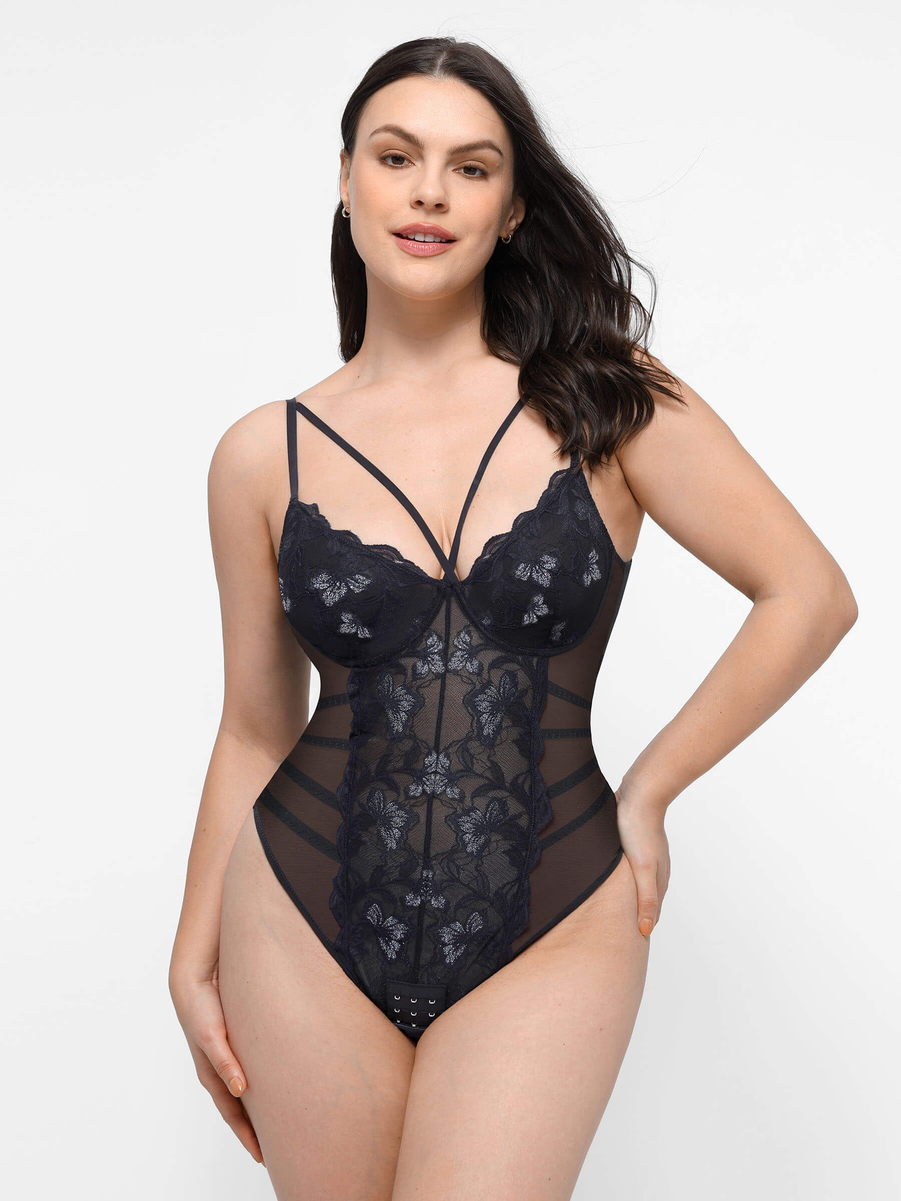 Shapevive Lace Smooth Thong Shaping Bodysuit