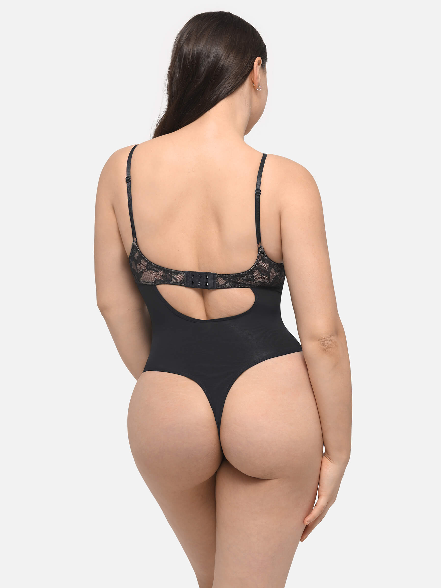 Shapevive Sculpting Lace Shapewear Thong Bodysuit