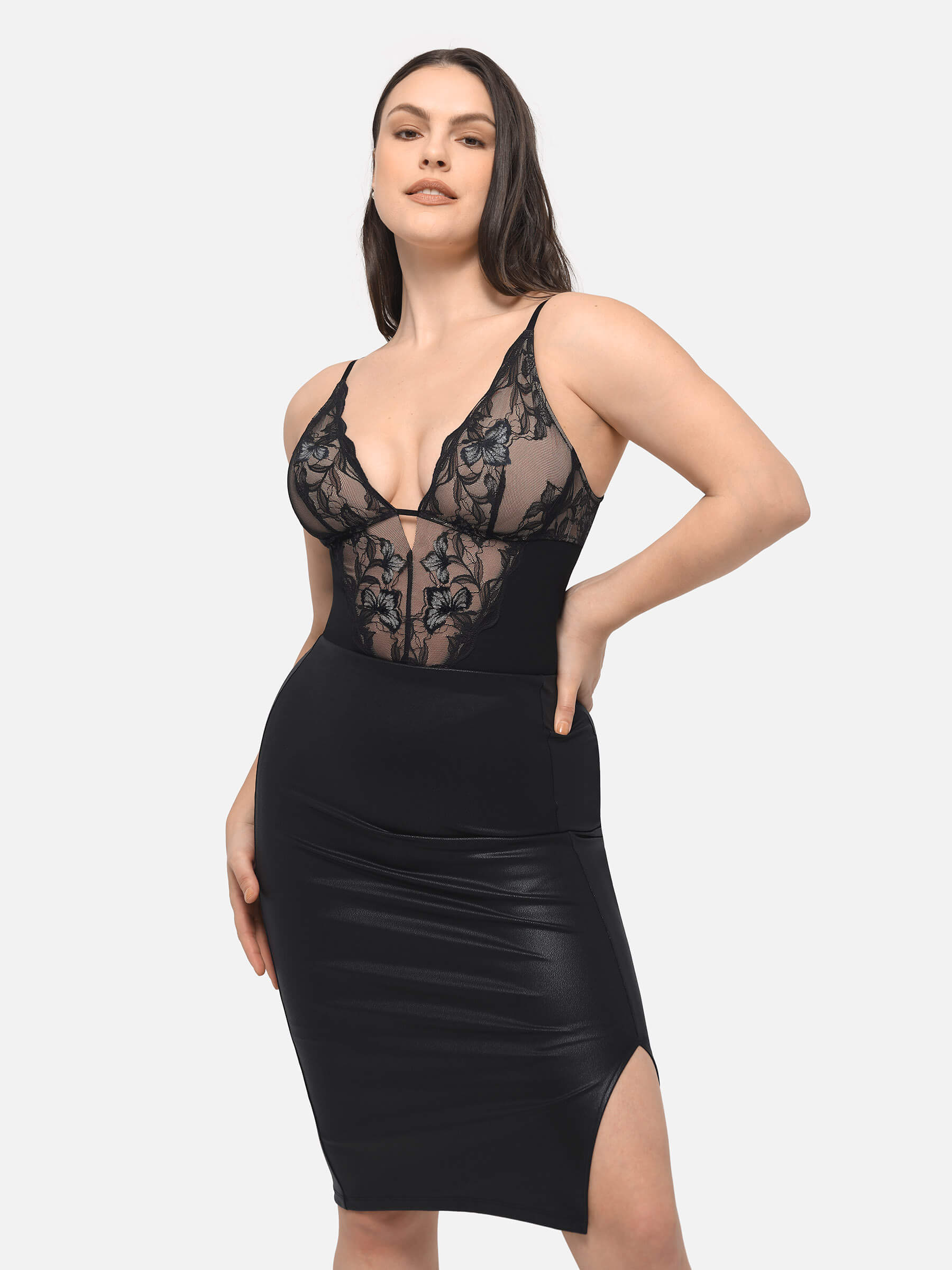 Shapevive Lace Shapewear Thong Shaping Bodysuit