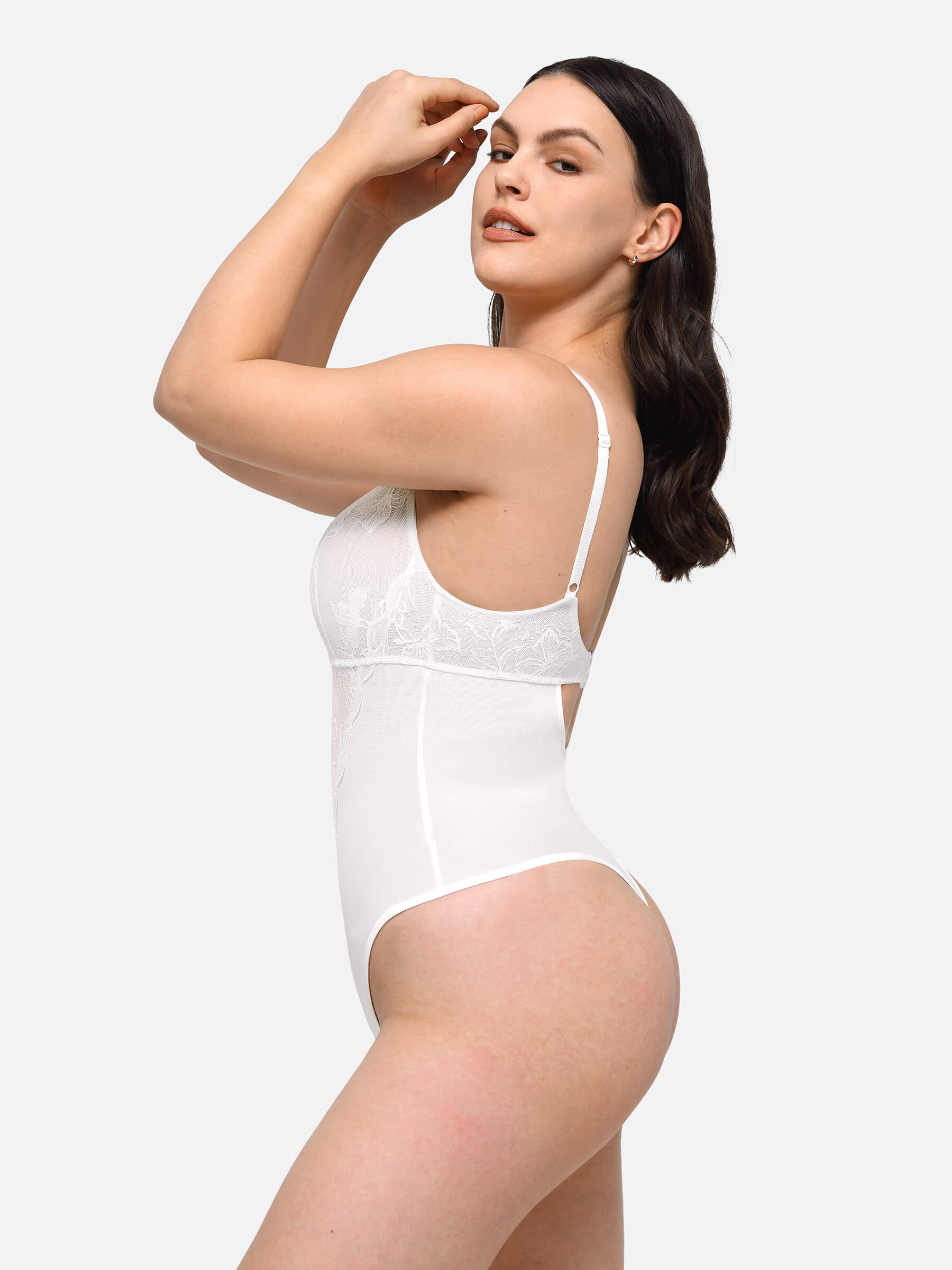 Shapevive Lace Shapewear Thong Shaping Bodysuit