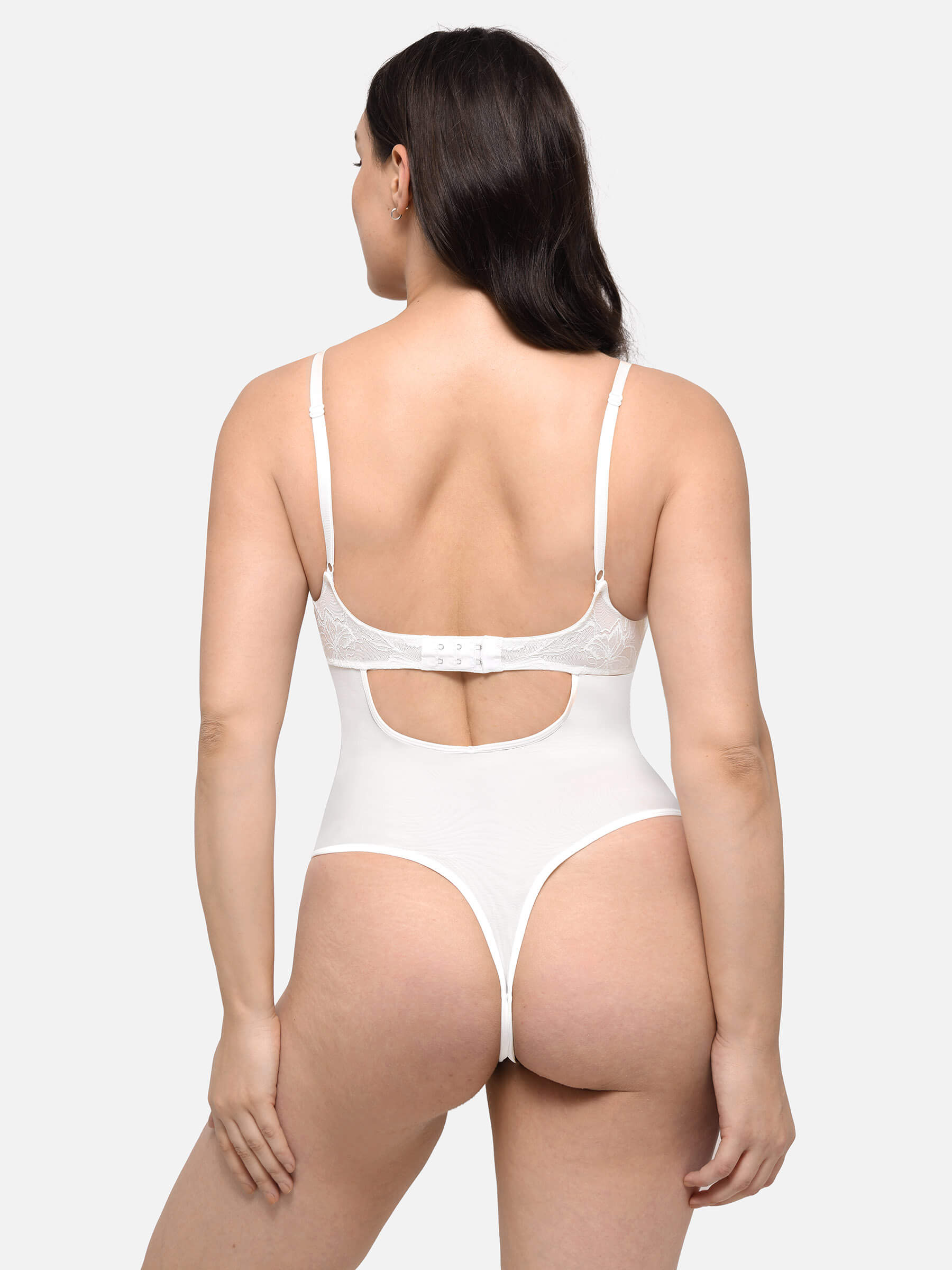 Shapevive Sculpting Lace Shapewear Thong Bodysuit