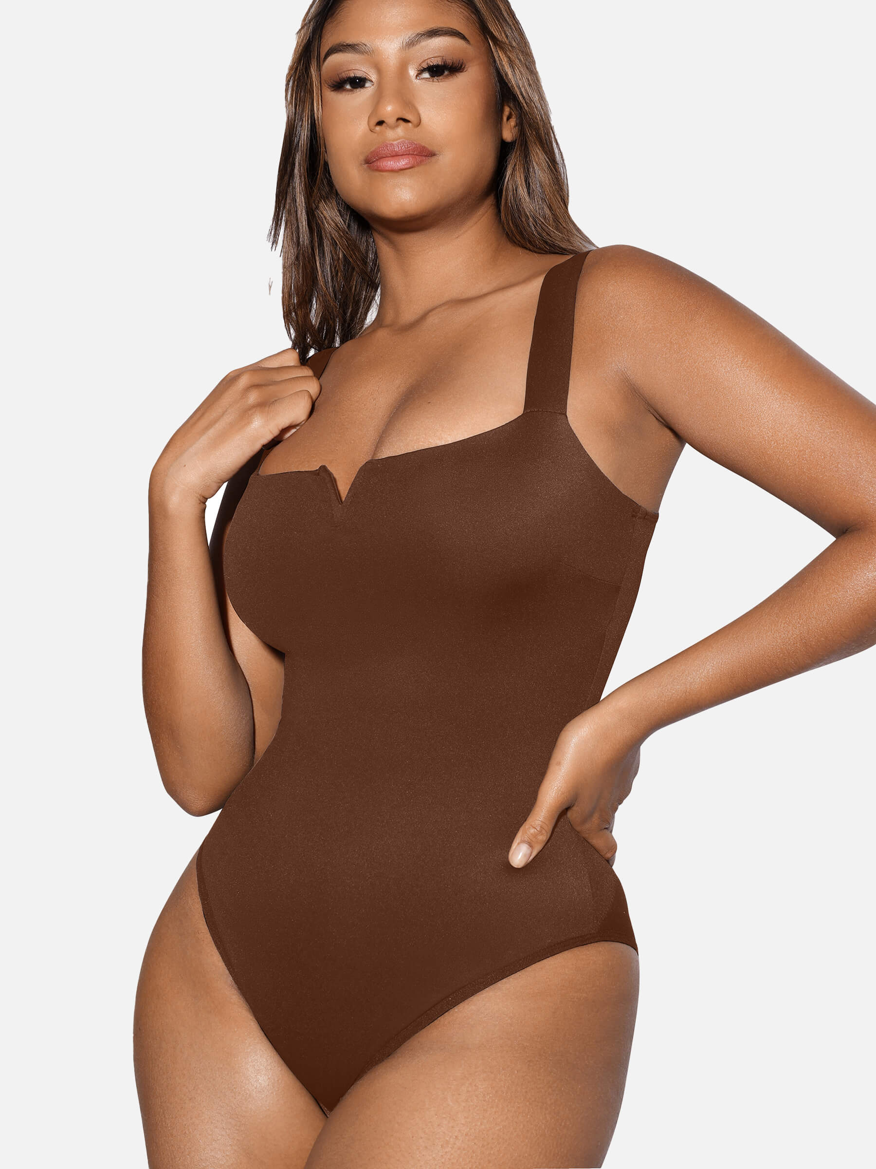 Shapevive Square Collar Elastic Outerwear Shape Bodysuit
