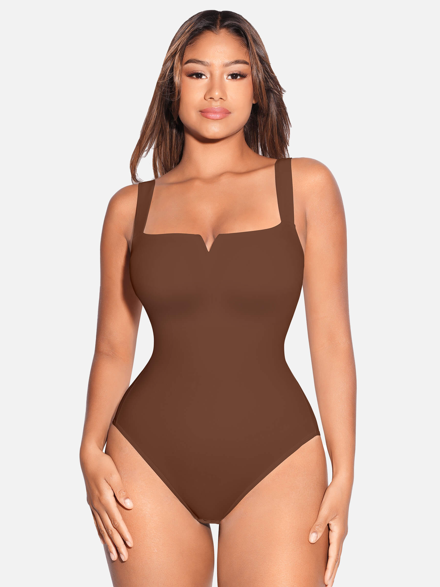 Shapevive Square Collar Elastic Outerwear Shape Bodysuit