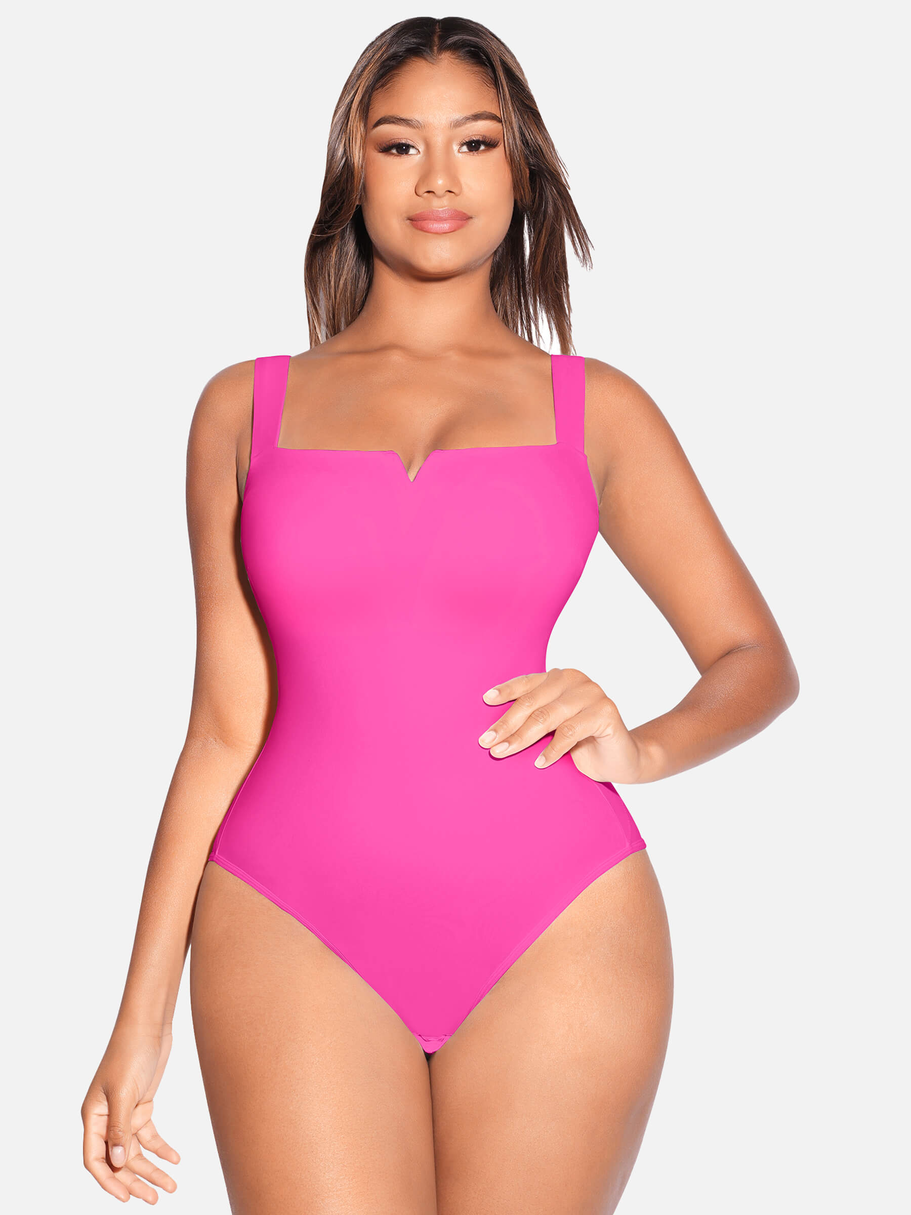 Shapevive Square Collar Elastic Outerwear Shape Bodysuit