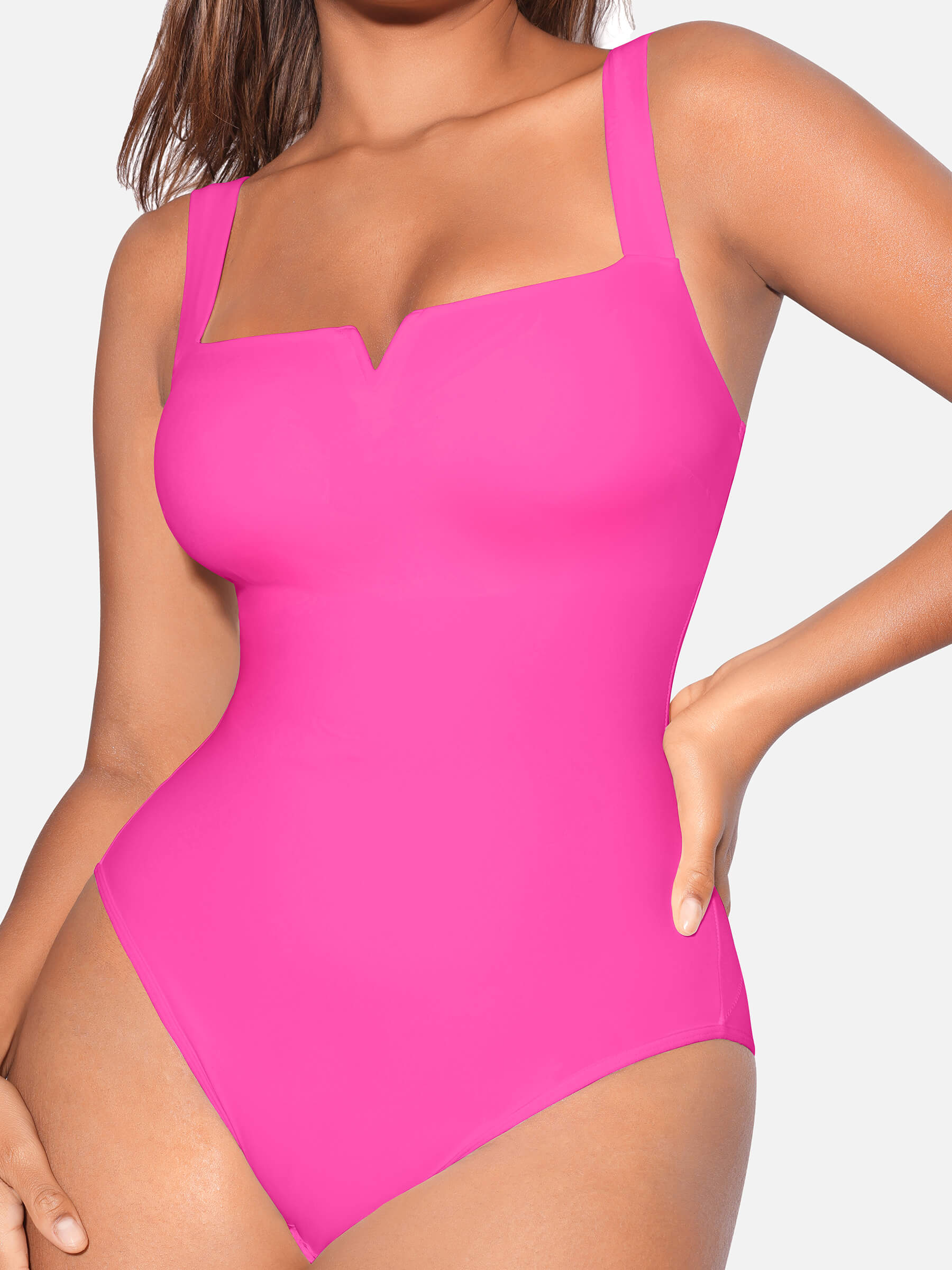 Shapevive Square Collar Elastic Outerwear Shape Bodysuit